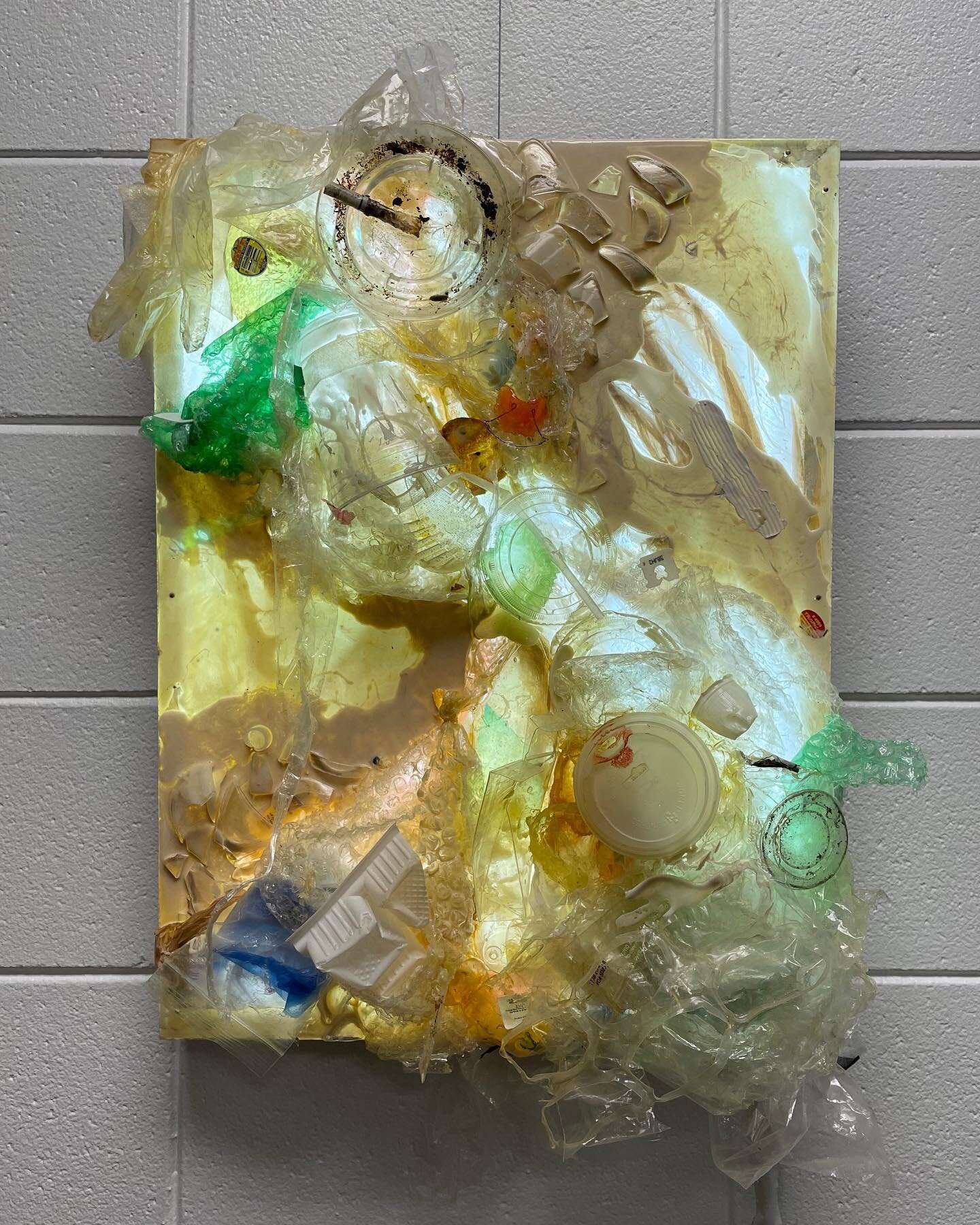 &ldquo;Glorified Garbage&rdquo; I started this piece in 2016 after teaching abroad in France for one school year. It took me two years to finish it and I guess 5 years to finally exhibit it. If you get the chance stop by my show at USF, which is rife