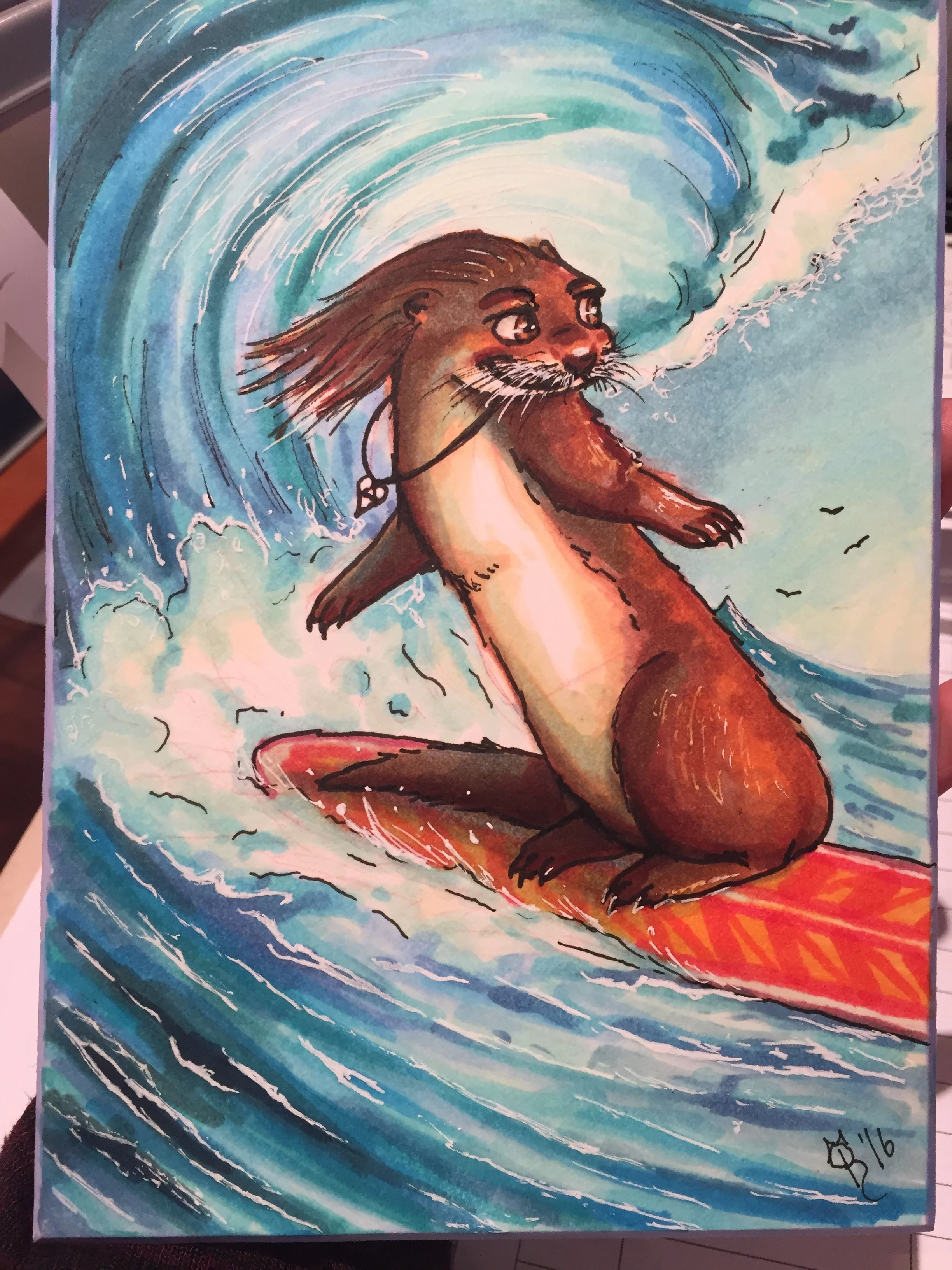 Surfing Otter