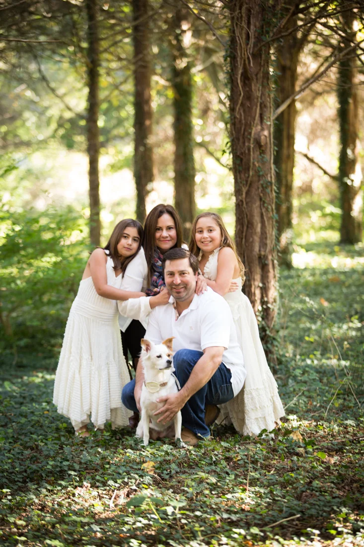 family portrait at a park in East Setauket NY with Natural light photographer