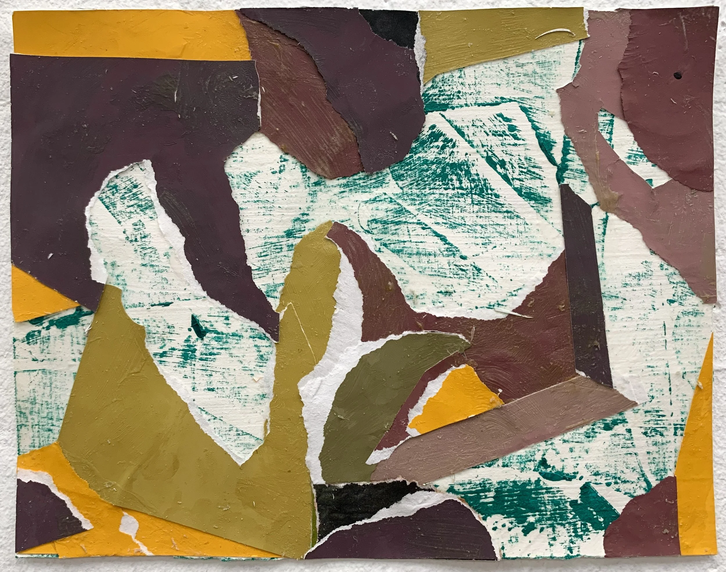 Breathe Deeper, 2020 Acrylic and oil collage on paper 5 1/2 x 7 in.