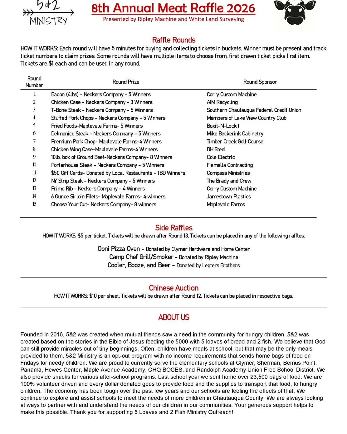 Do you have your TICKETS for Saturday&rsquo;s Meat Raffle??

We still have a limited amount of tickets for Saturday&rsquo;s Meat Raffle, but they are going fast! 15 rounds of various meat and prizes sponsored by our generous donors as listed below an