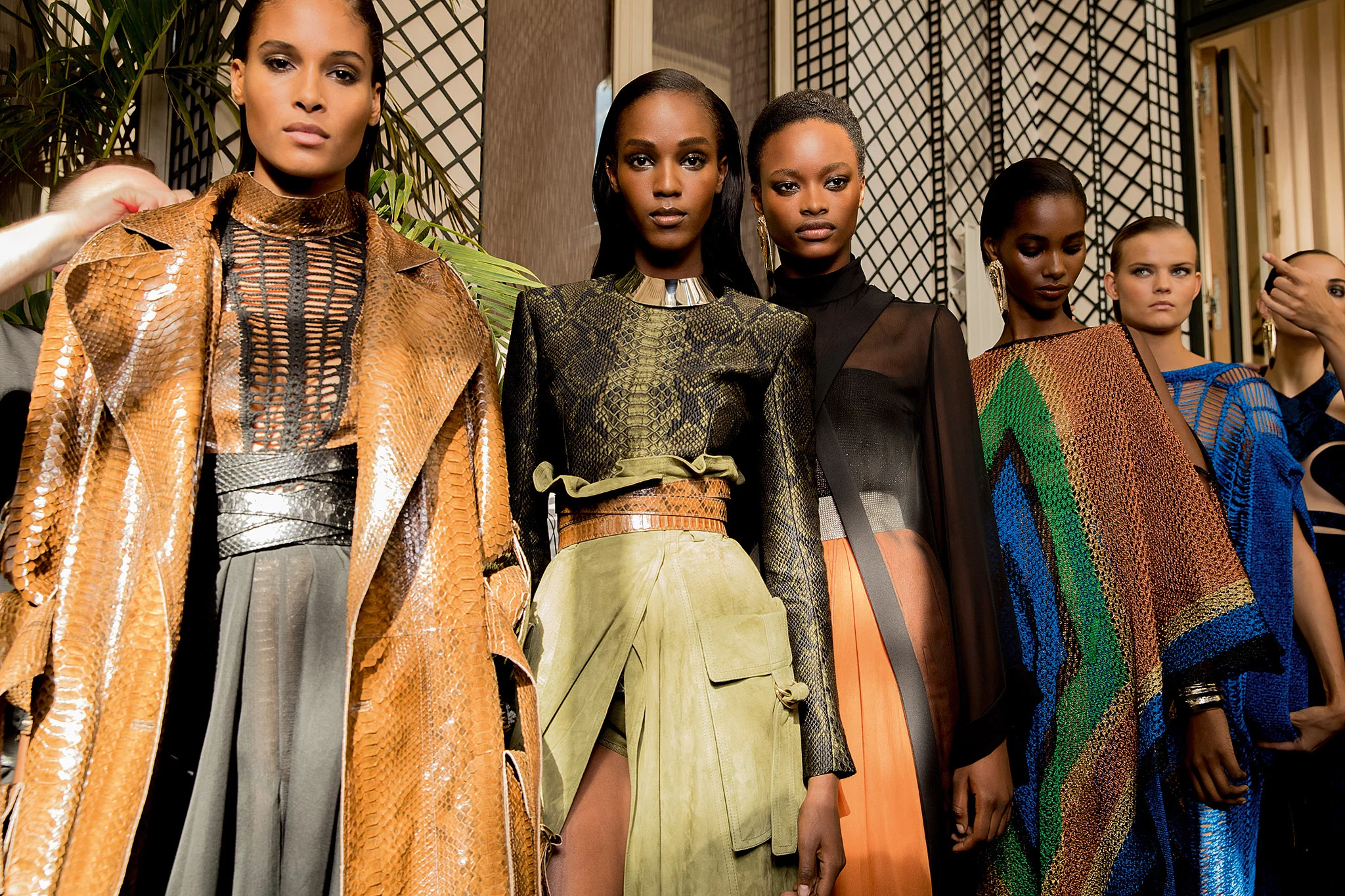 Peak of chic? Models preparing to hit the runway for the Spring 2017 show