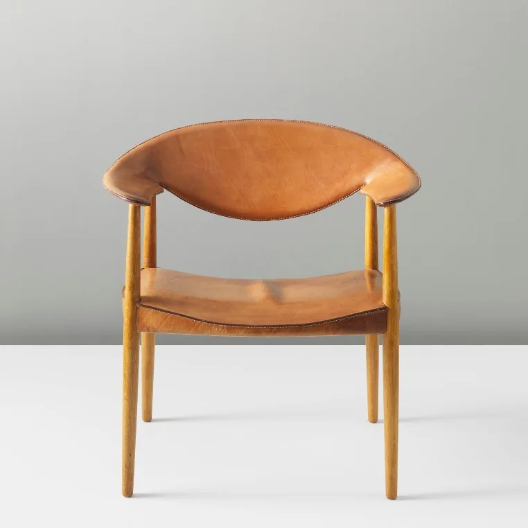 Produced by cabinetmaker Willy Beck and leatherwork by Dahlman saddlers, Denmark. Circa 1959