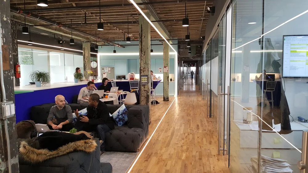 Though actual "owned" offices may be small, a wealth of shared spaces at Bond Collective create a spacious workspace with lots of choice.