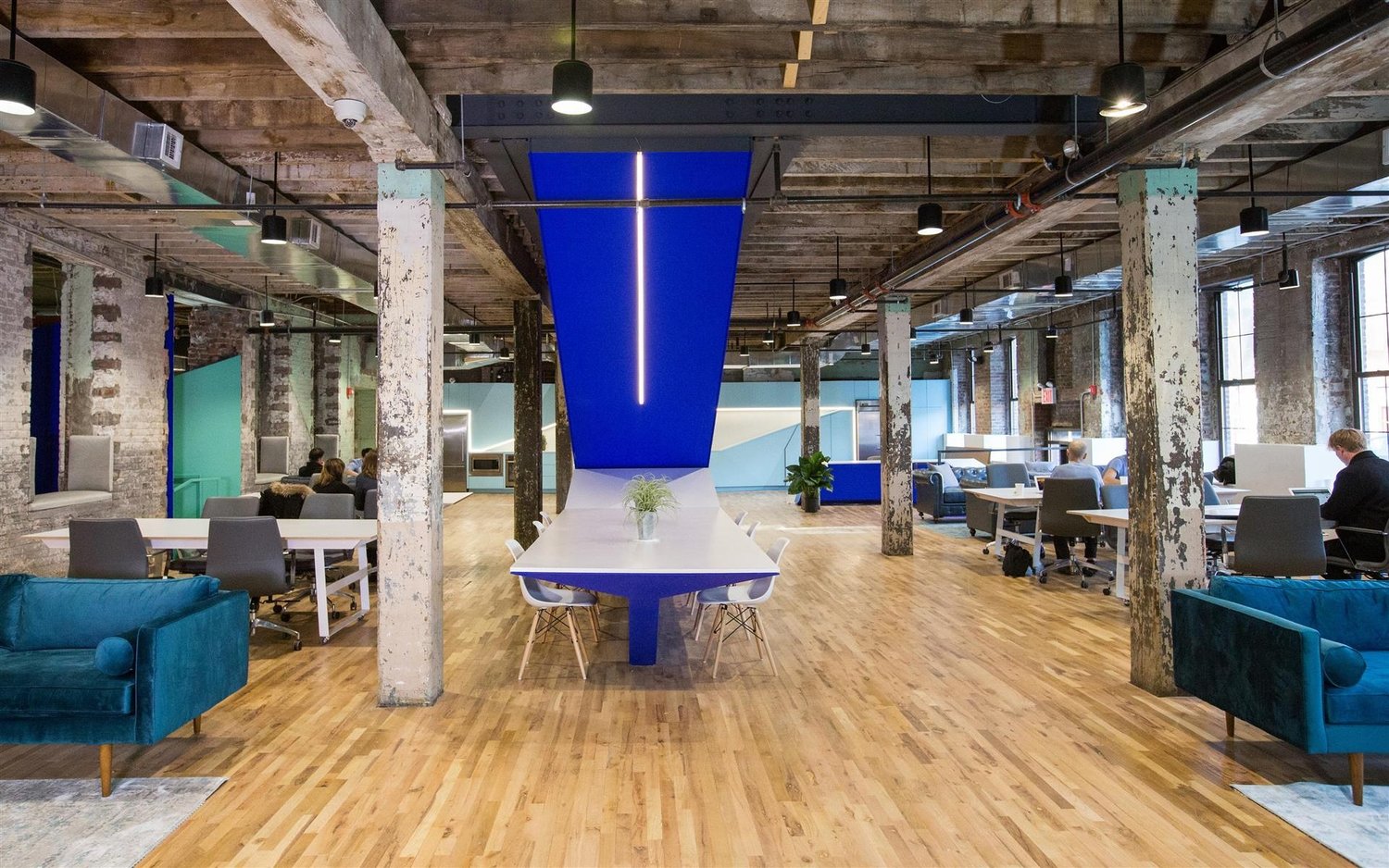 Reception area at Bond Gowanus.