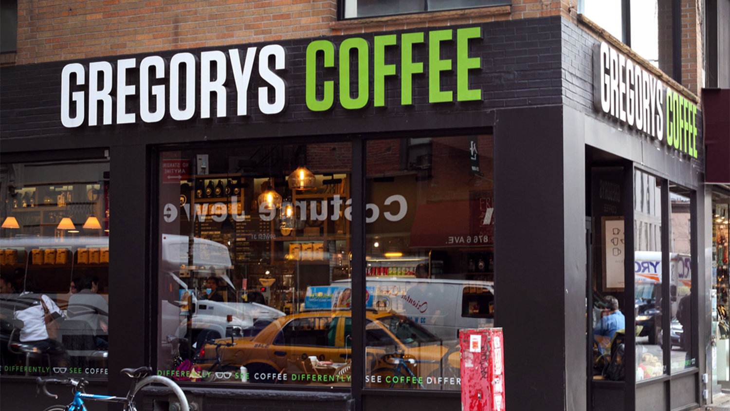 Exterior of Gregorys Coffee shop