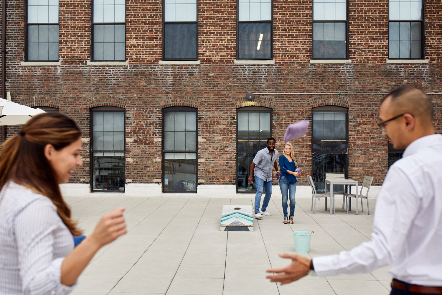 Rooftop socialization area for employees