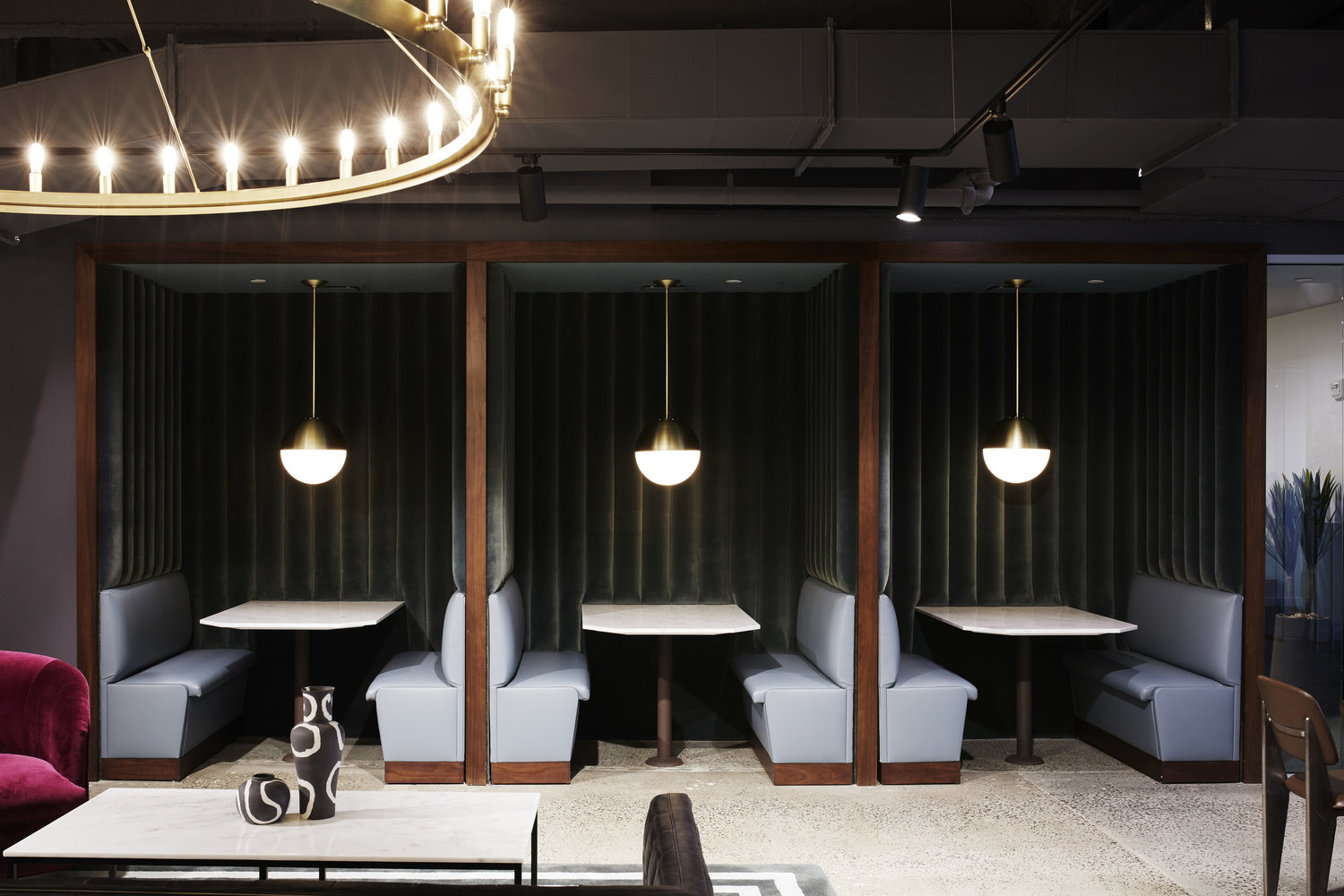 booth-style coworking areas at Bond Collective