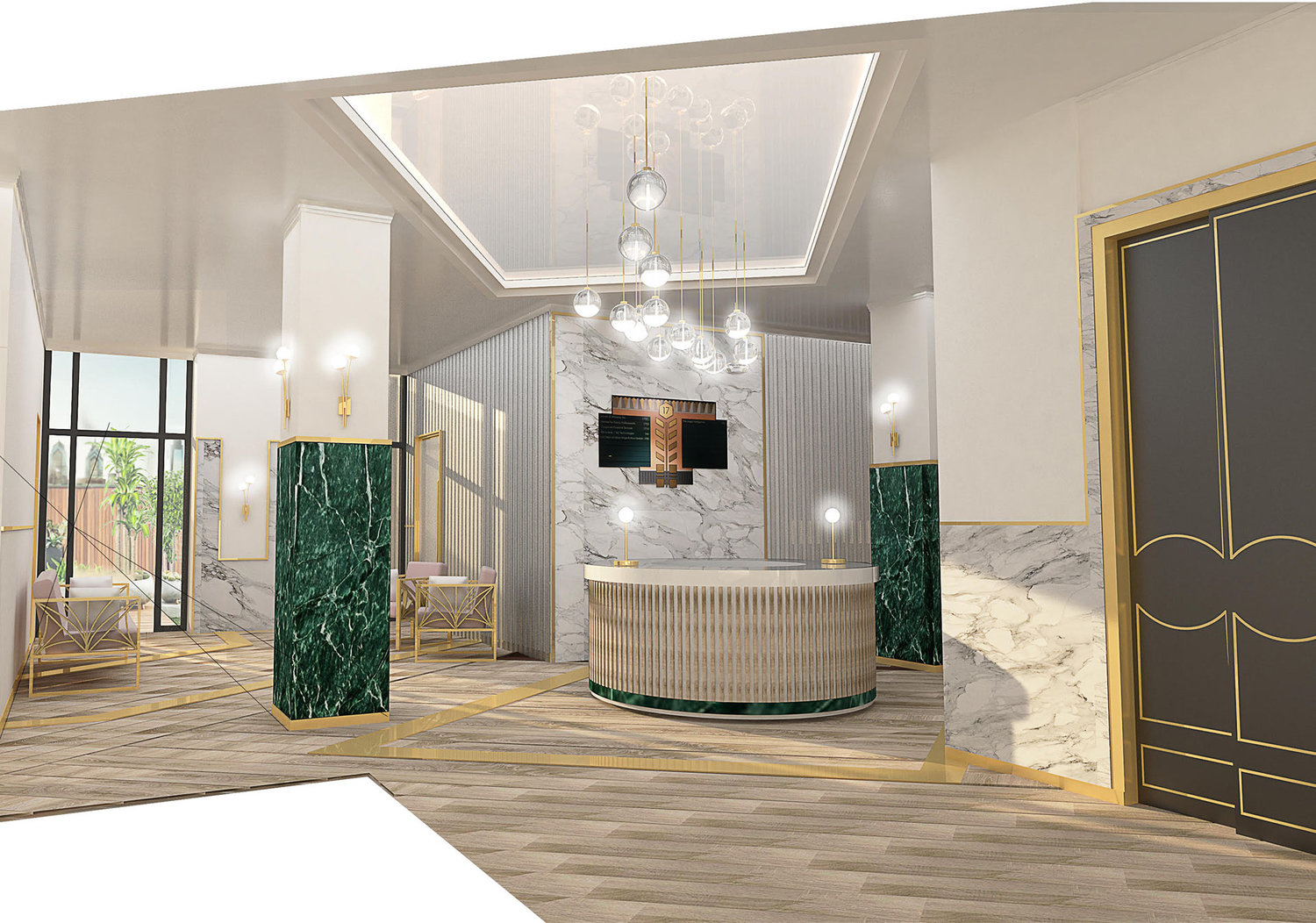 reception area of bond collective shared office space