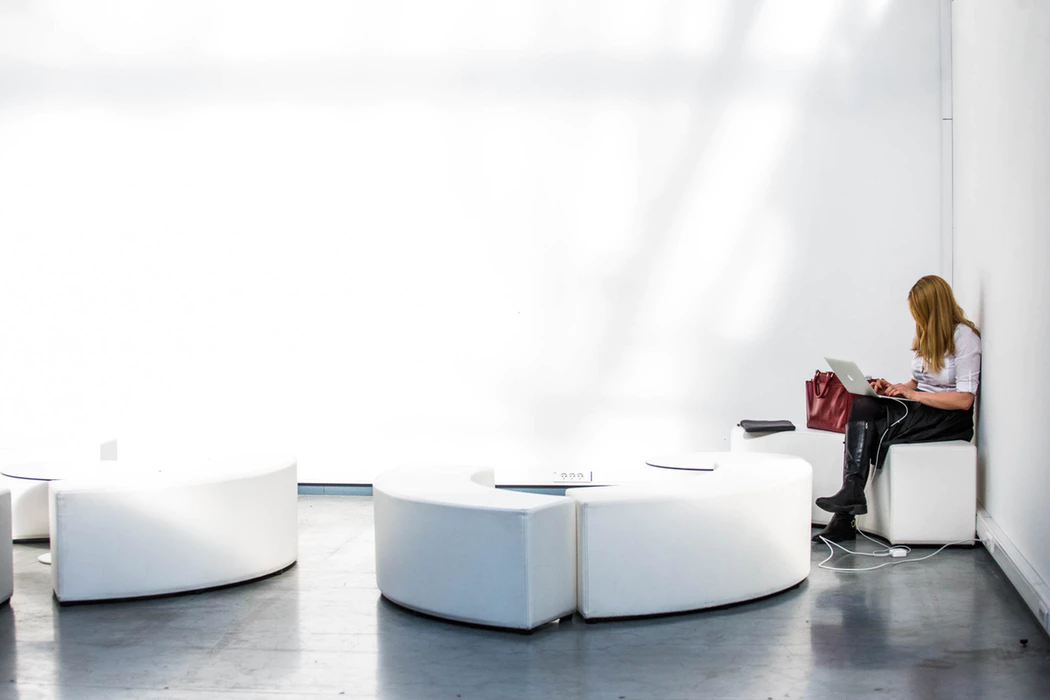 woman working in large open room