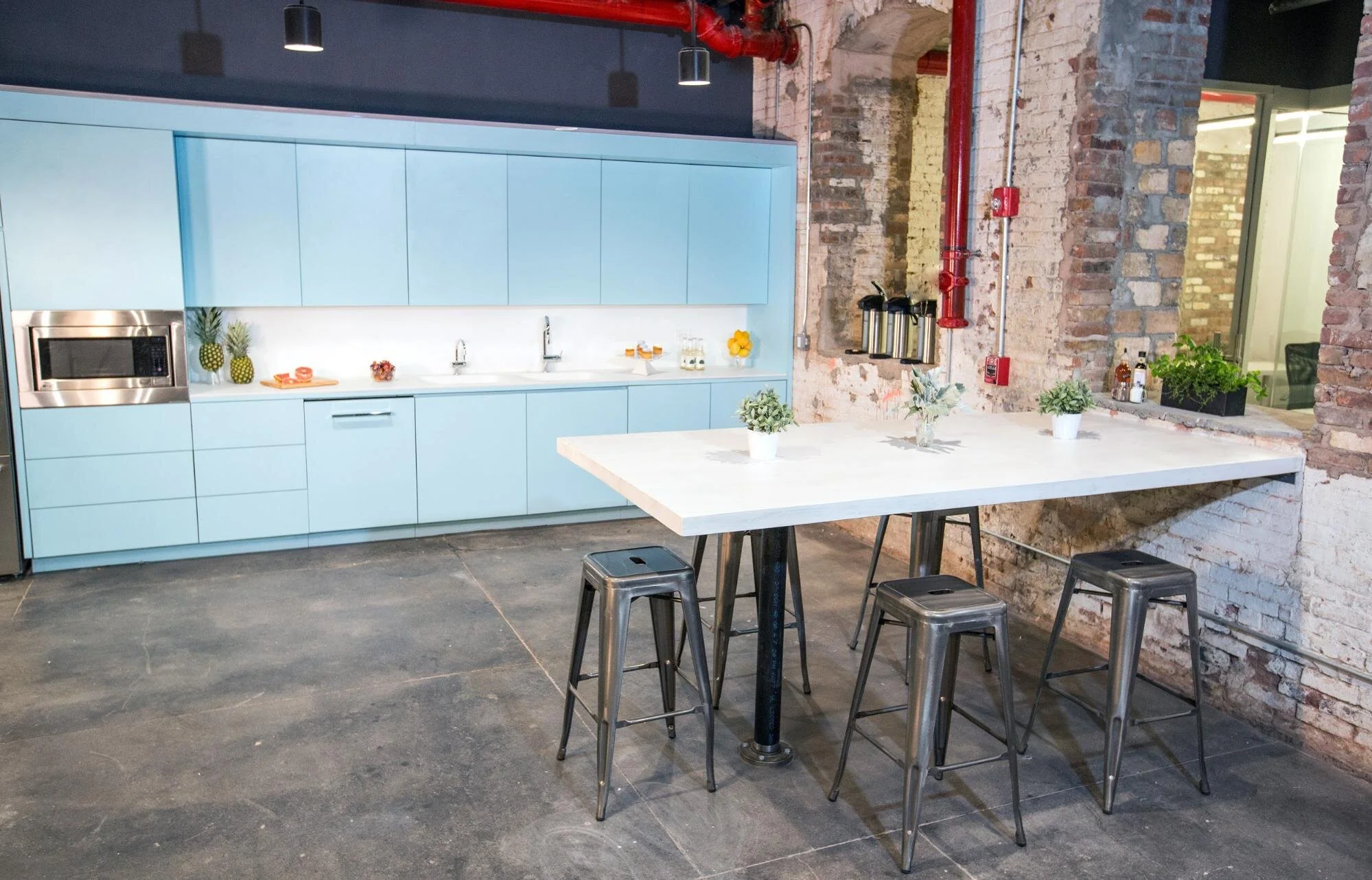 Lunch room at coworking space Brooklyn