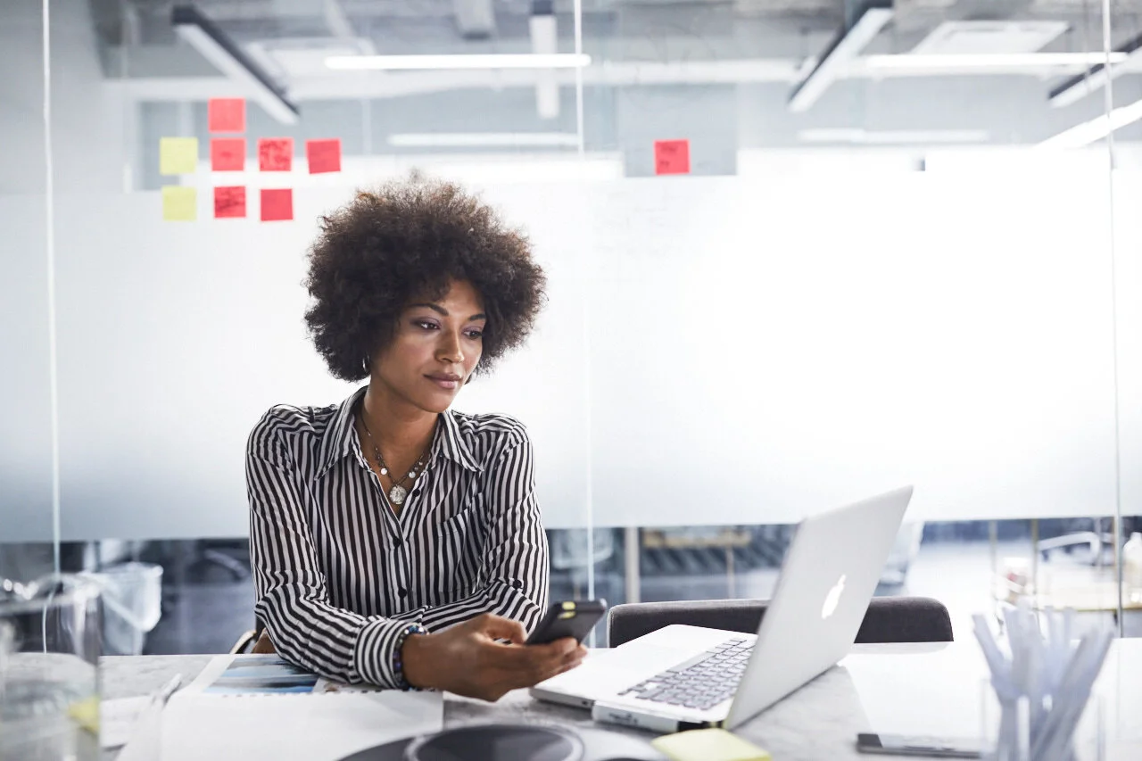 Woman researching virtual team building activities