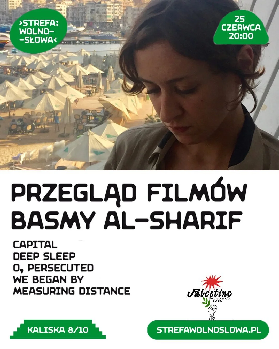 &bull; UNSEEN are thrilled to present, in connection with the @palestinesolidaritydayswarsaw, a session with four works by Basma al-Sharif, a Palestinian artist working between cinema and installation. 🍉
Her practice looks at cyclical political conf