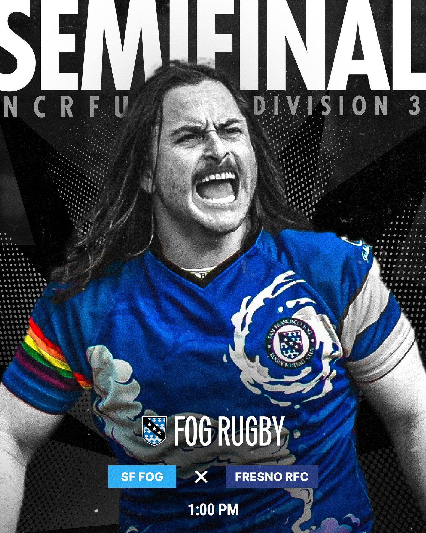 The Fog's rolling into Fresno this weekend for the NCRFU D3 Semifinals against Fresno RFC! LFG boys!! Should be a nice little warmup before Bingham 😎 #ROLLFOGROLL! 

Kickoff is tomorrow, May 4th, at 1pm in Fresno at 6522 N West Ave, CA 93720. 

#fog