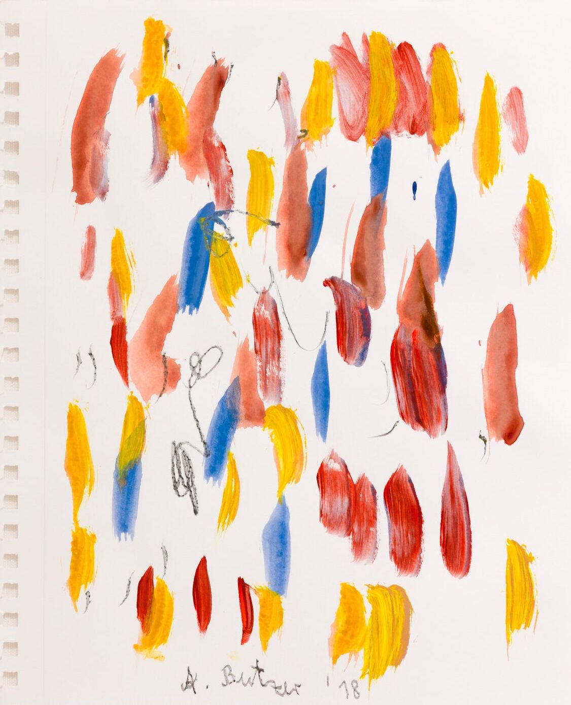 André Butzer, Untitled 2018 20 x 18 in Watercolor on paper