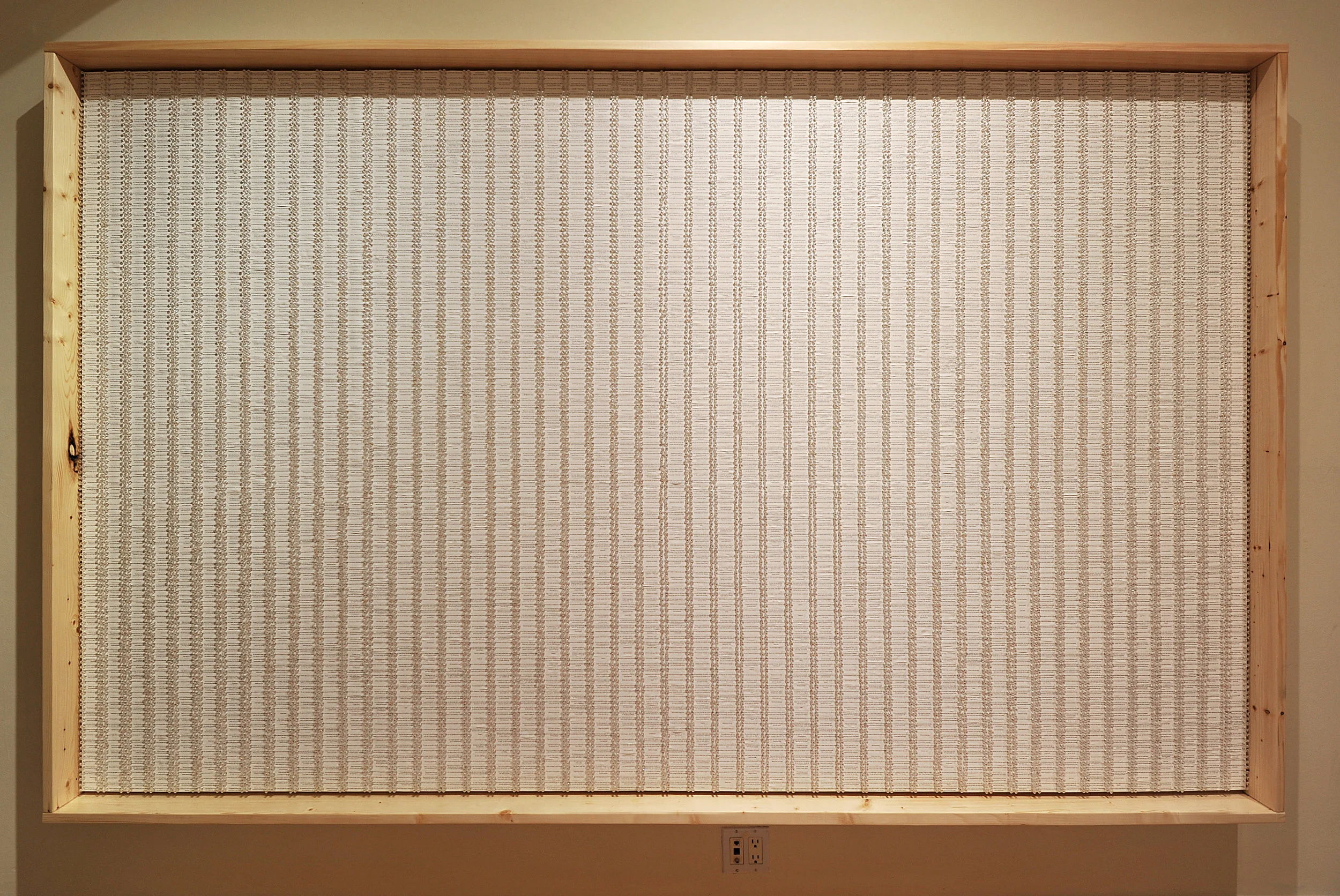 Fortune panel_ Re-printed 6480 pieces of 'left behind' fortune cookie slips from restaurants into 6'x 10' wood frame