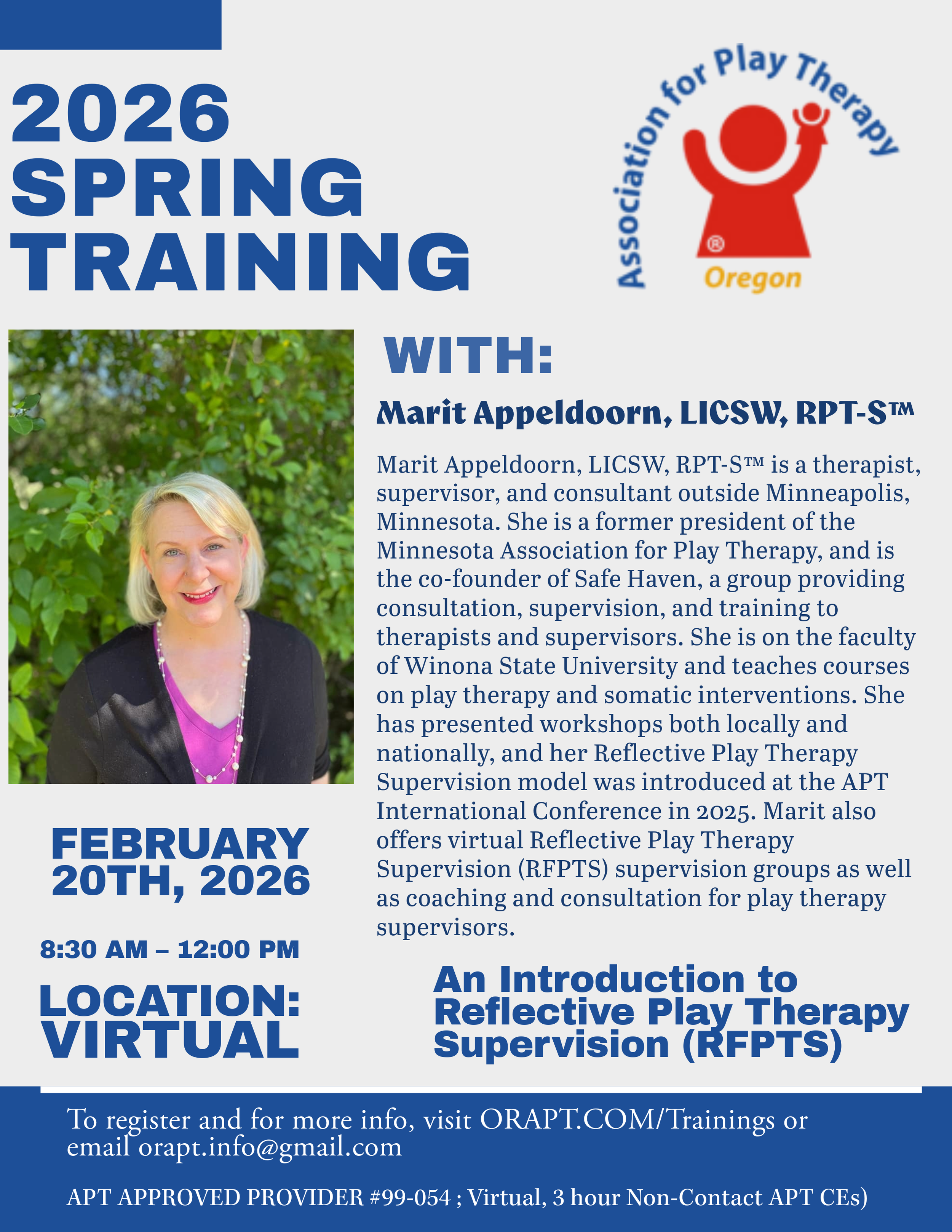 Winter 2026: An Introduction to Reflective Play Therapy Supervision (RFPTS)