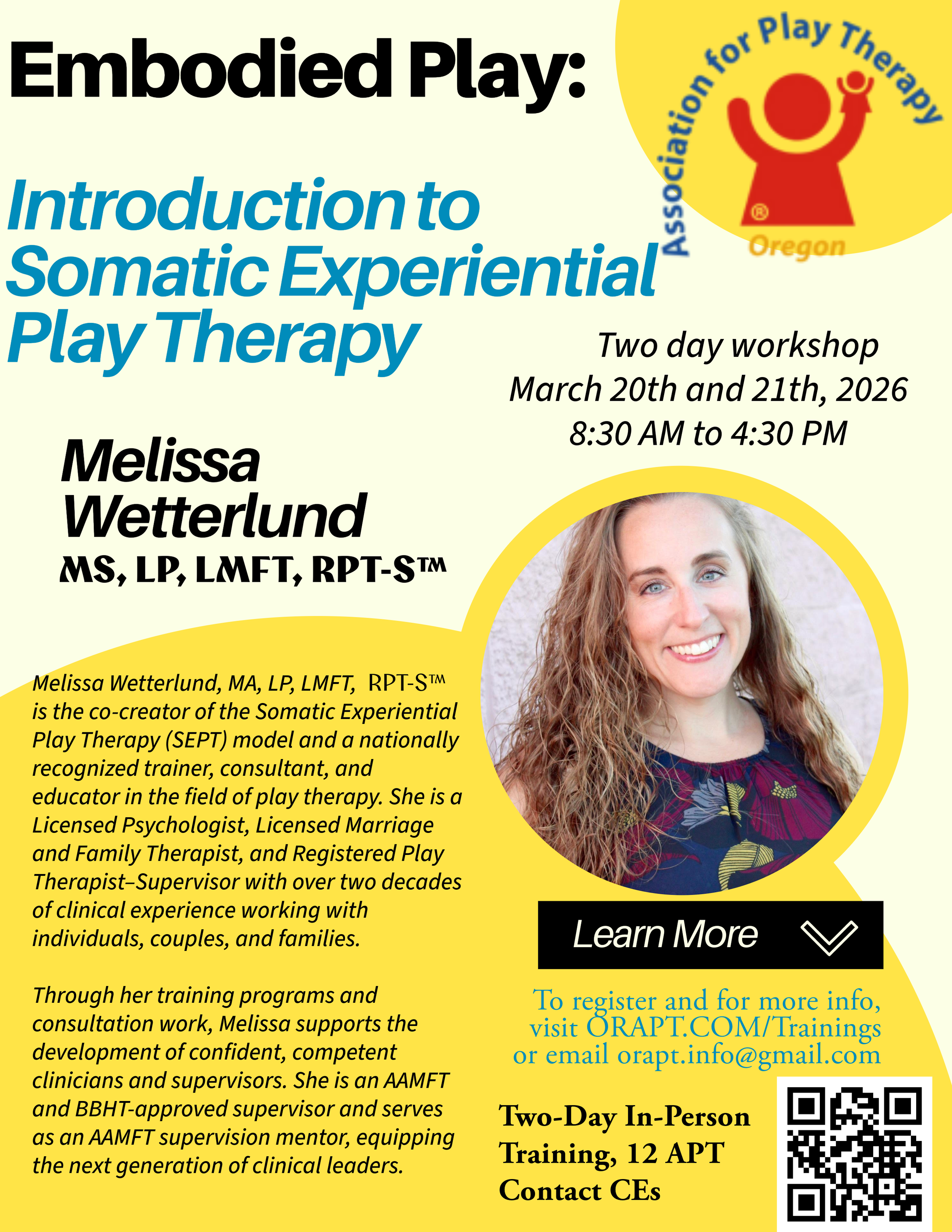 Spring 2026: Embodied Play: Introduction to Somatic Experiential Play Therapy