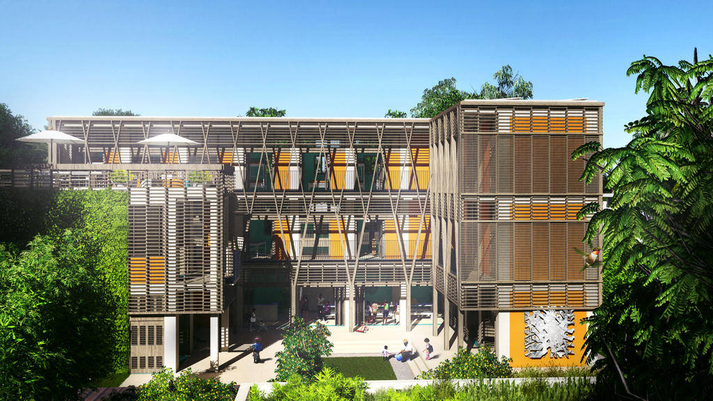 Artistic rendition of completed building
