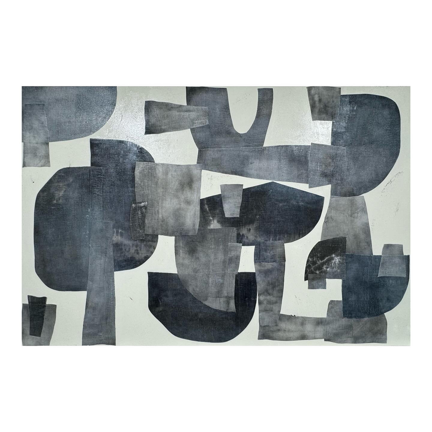 &lsquo;THINK TANK no2&rsquo;-48x72 hand dyed linen collage on canvas, framed in natural wood
#jennifergibbsart