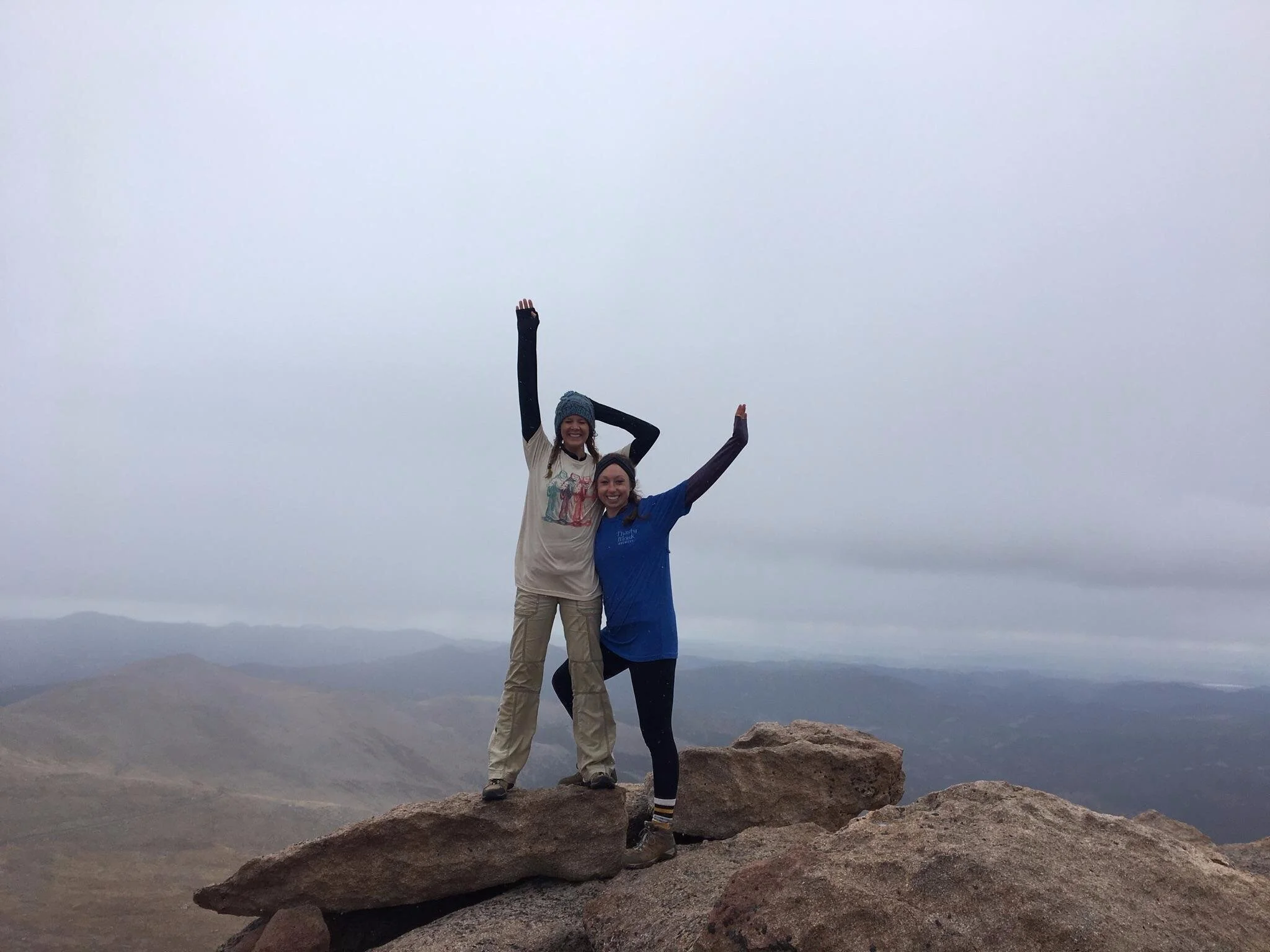 Hikers on Mt. Evans in Monk shirts!