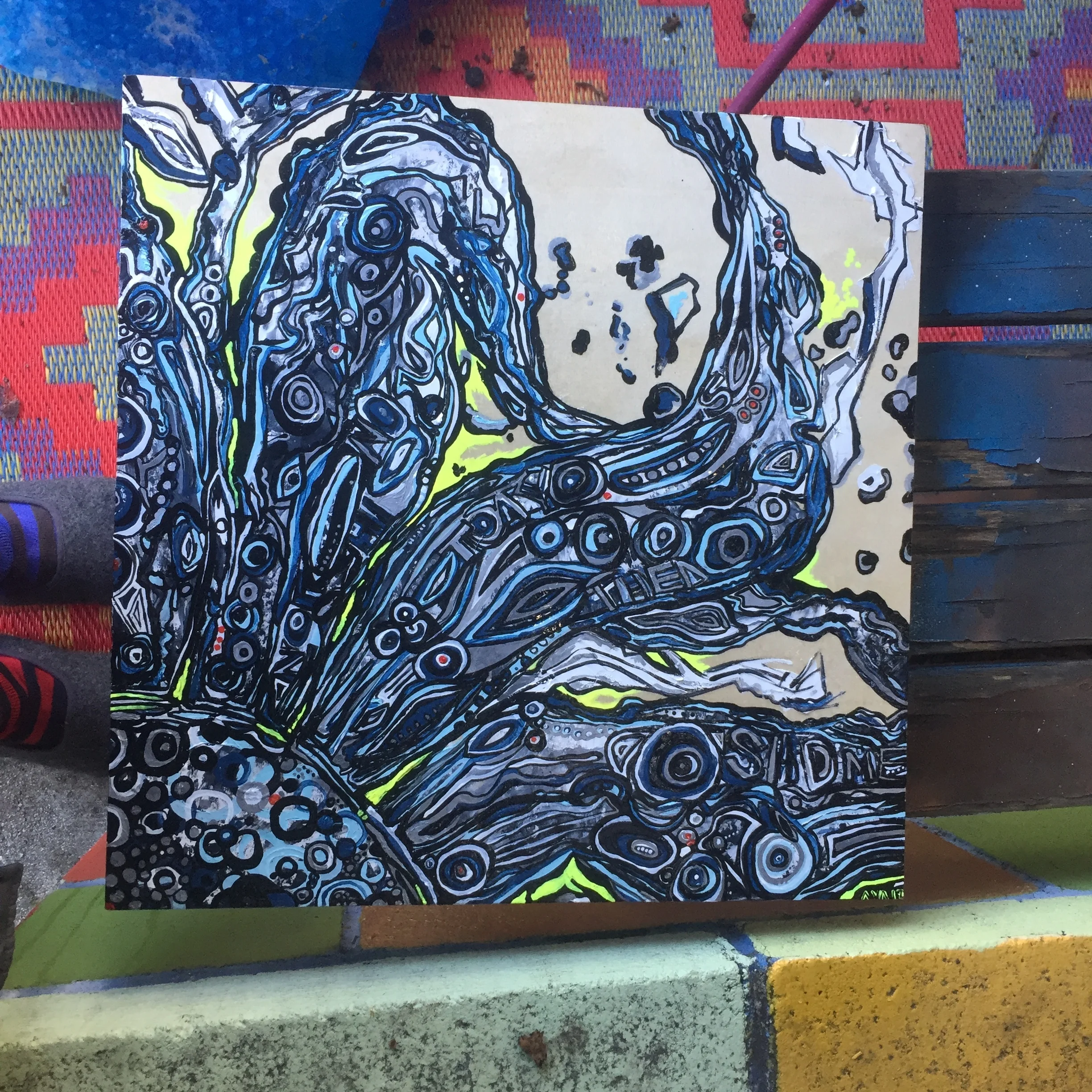  Nothing stays the same   oil and acrylic on birch     2016    16’’ x 16’’ 