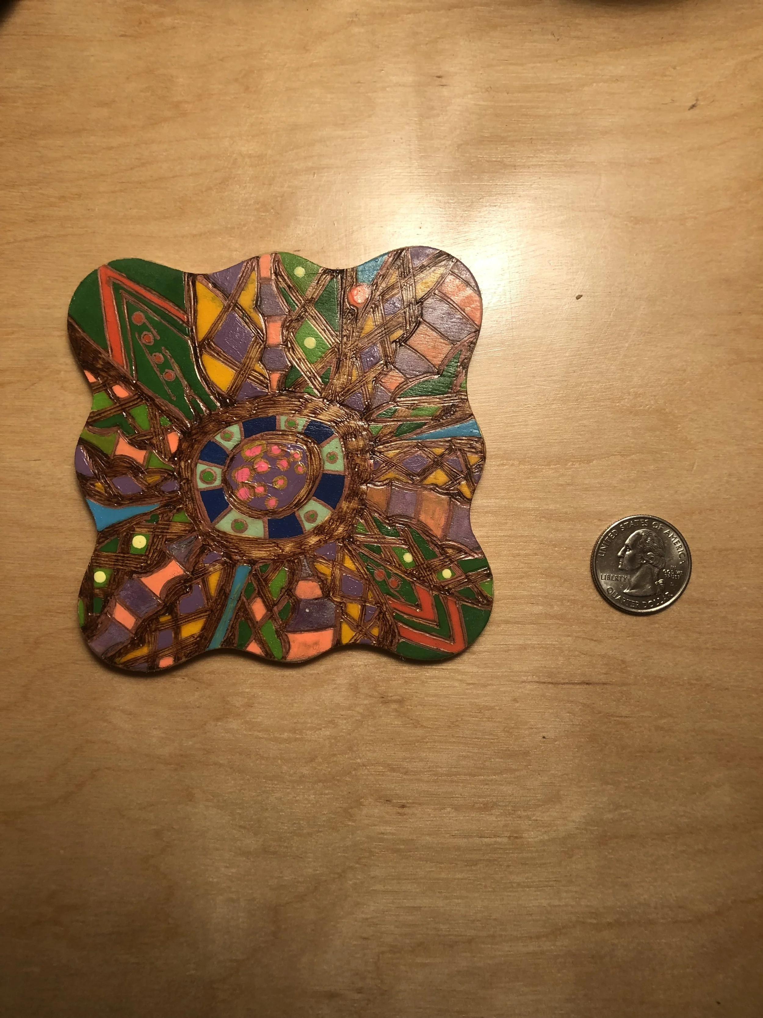  Little jewel 4   oil and acrylic on birch     2019  3.75’’ x 3.75’’ 