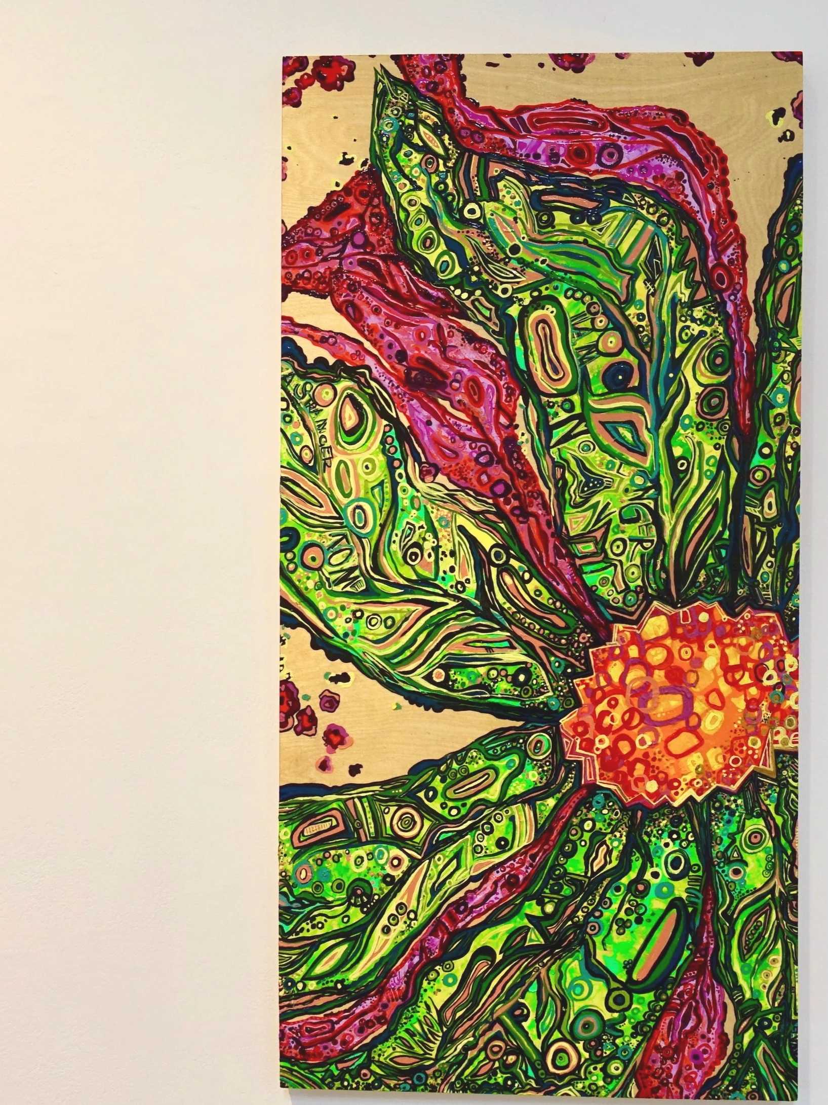  I am no longer a stranger to me    oil on birch     2017    18'' x 36'' 