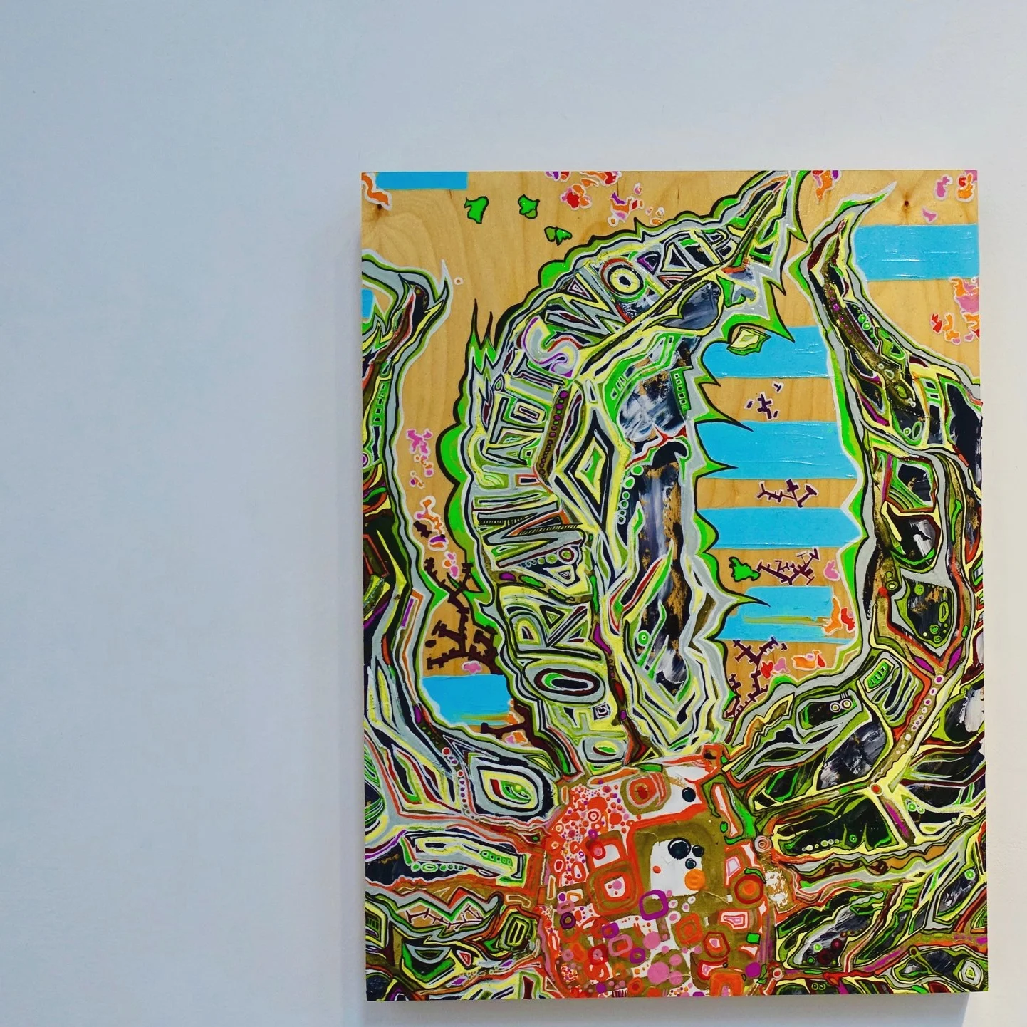  For what it’s worth    oil and acrylic on birch     2018    12’’ x 24’’ 