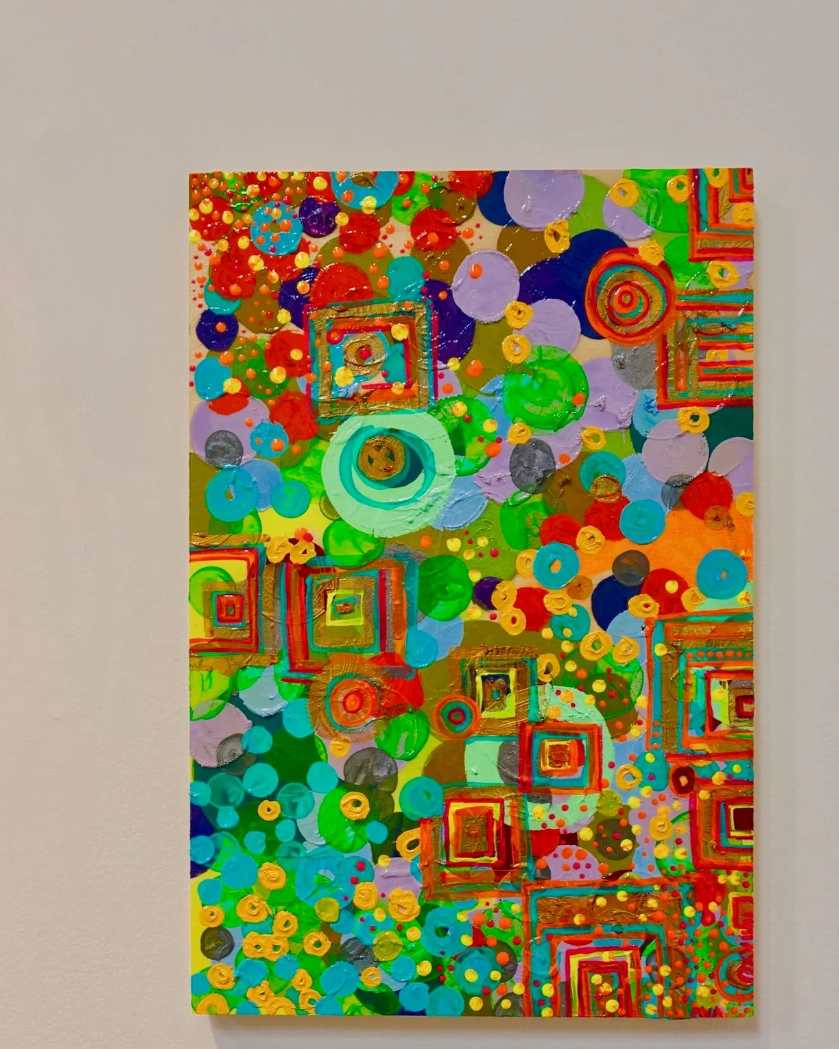  Into it    oil and acrylic on birch     2019    12’’ x 18’’ 