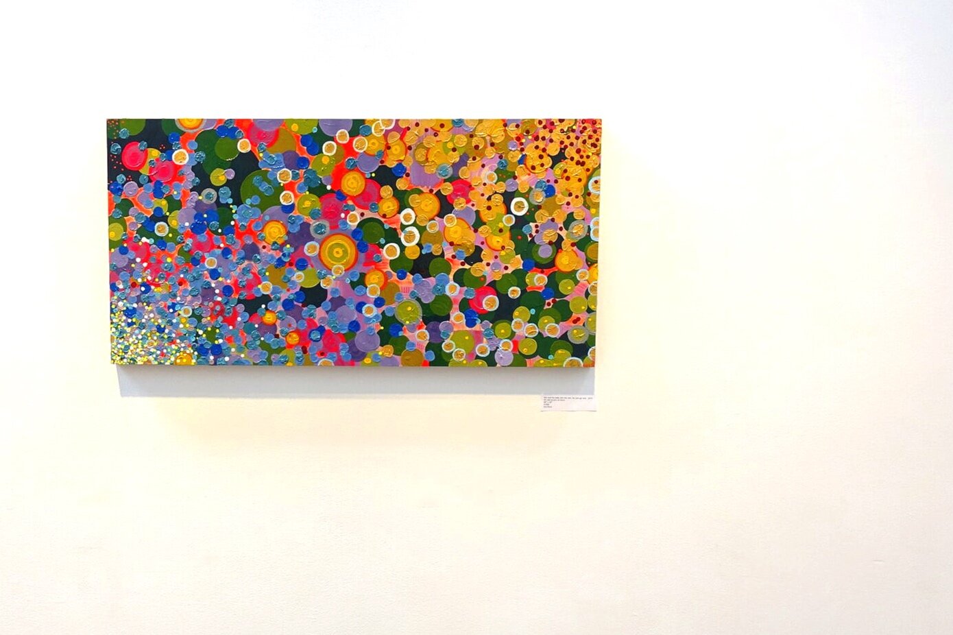   She and the baby felt the rain    oil and acrylic on birch     2019    20’’ x 40’’ 