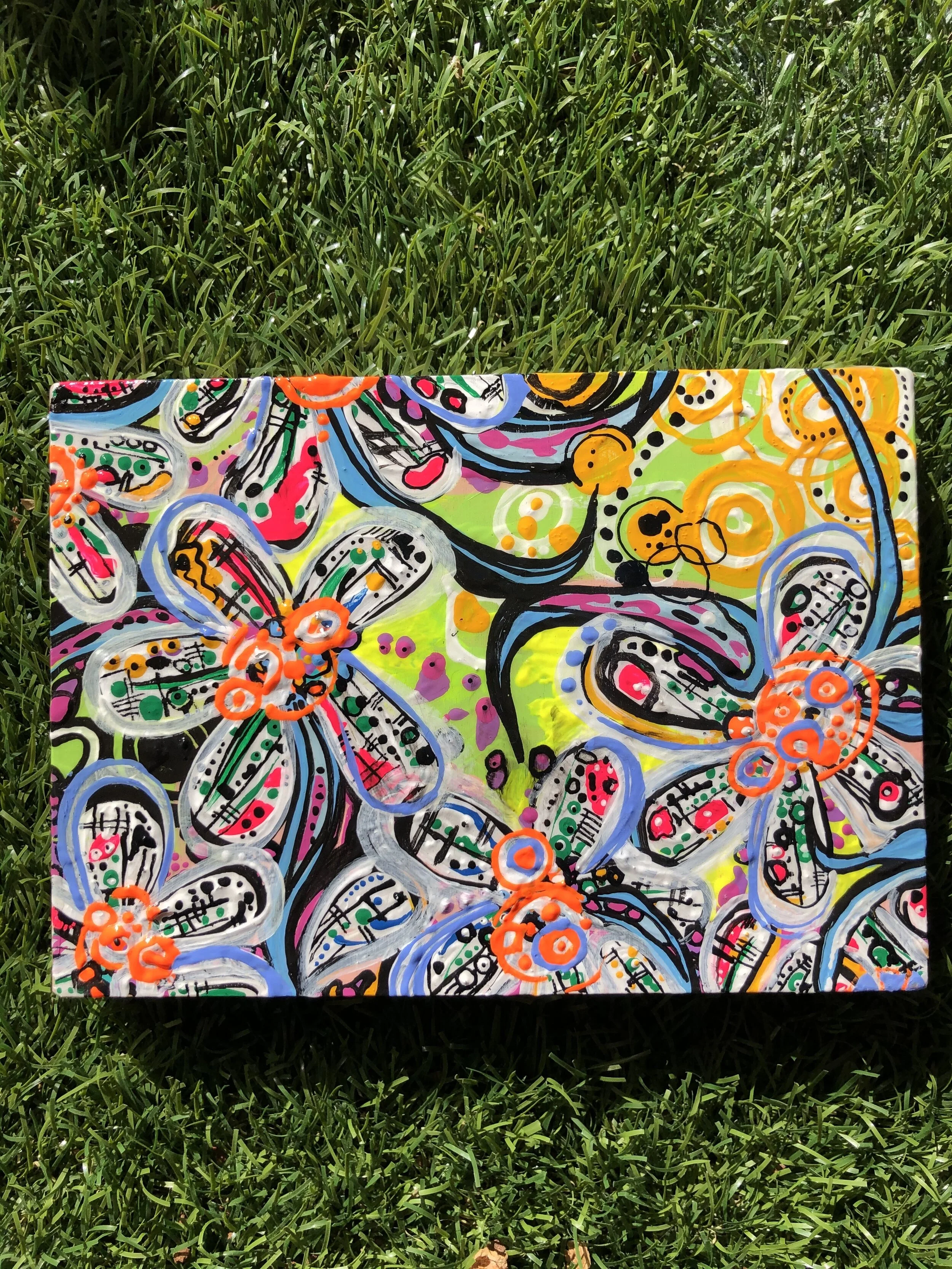  The leftovers weeeee    Soft Body Acrylic on birch    2020    5”x7” 