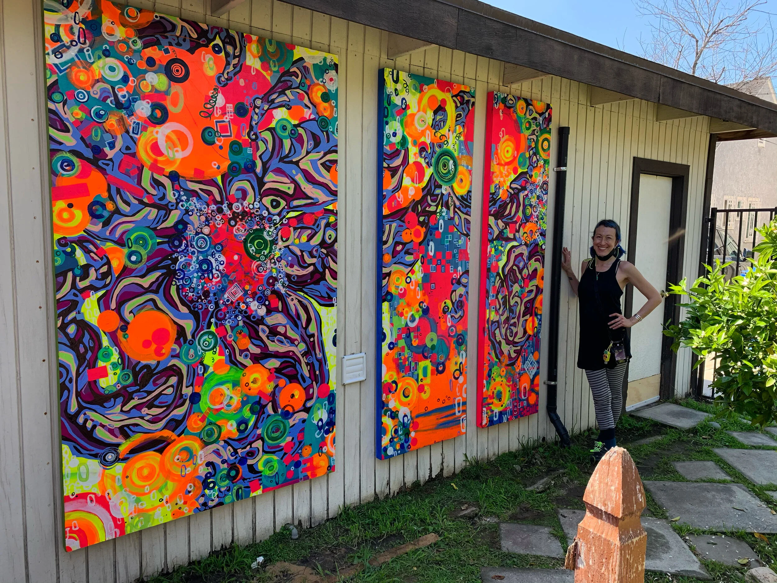  LADY     2021    7’x10’    houseplant, acrylic, homemade wooden canvas 