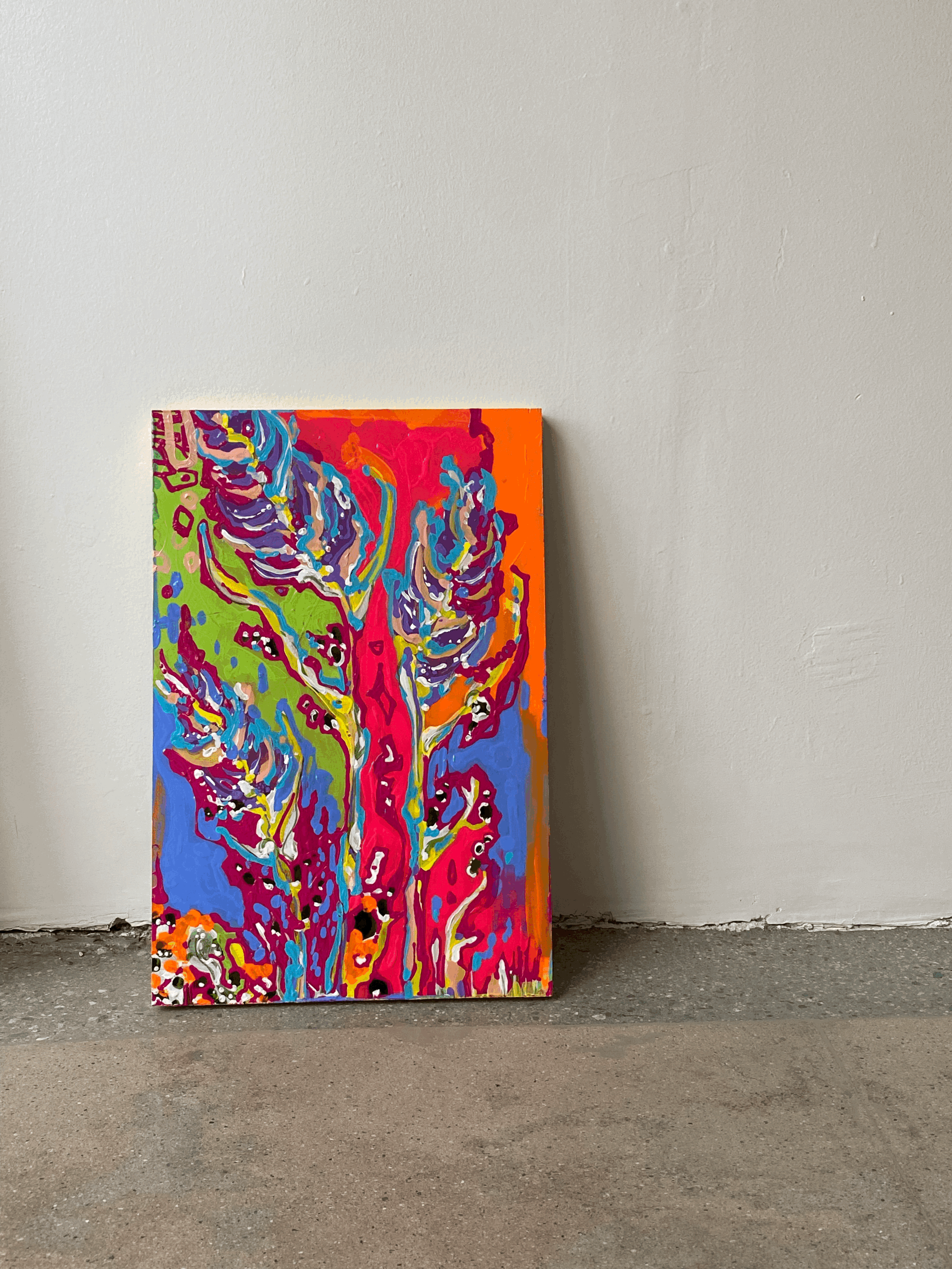  I can see right through you    acrylic on birch    2019-2021    18’’x26’’     