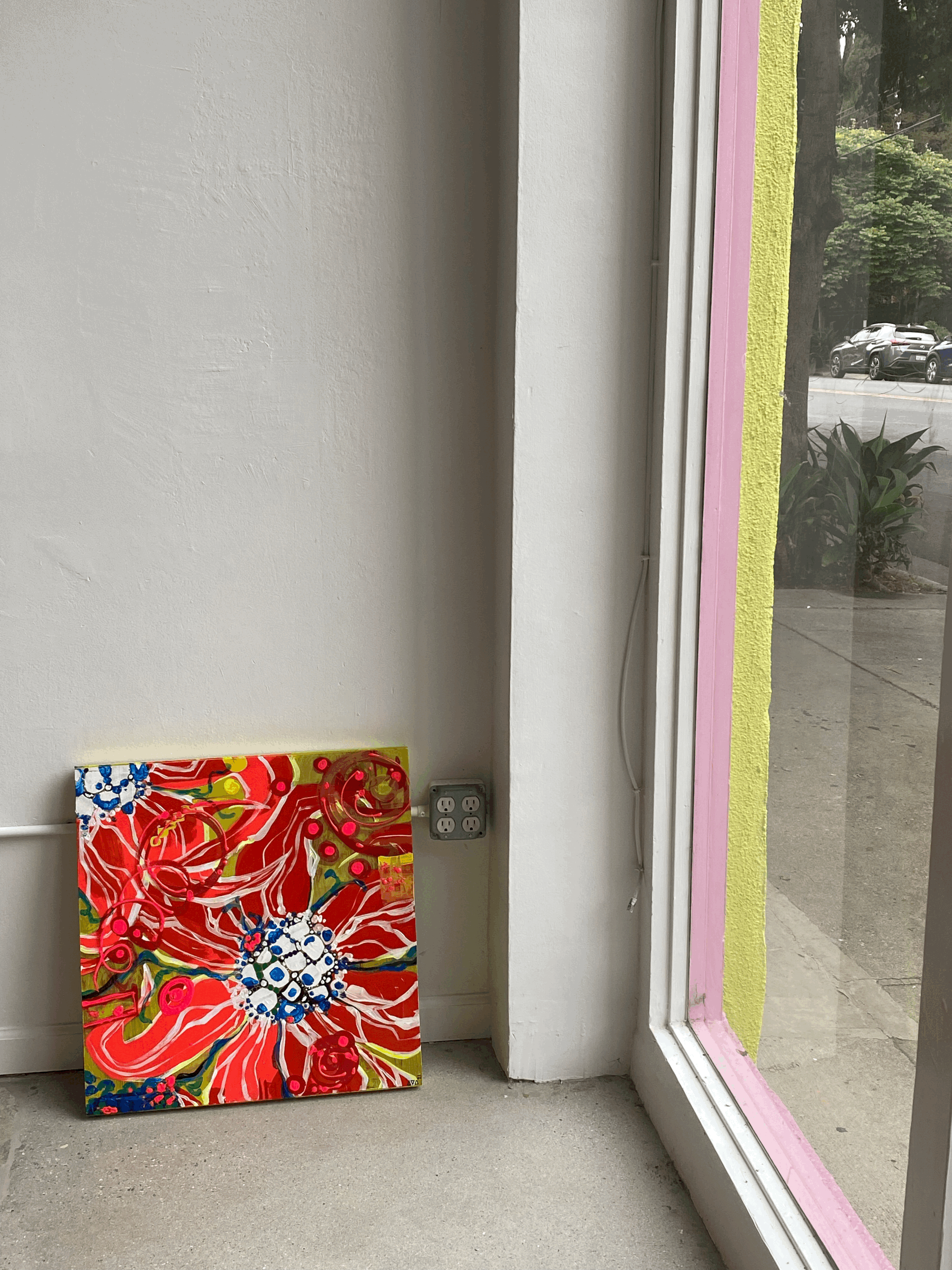  is it that I just don’t like you    acrylic on homemade wooden box 2’x2’    2019-2021 