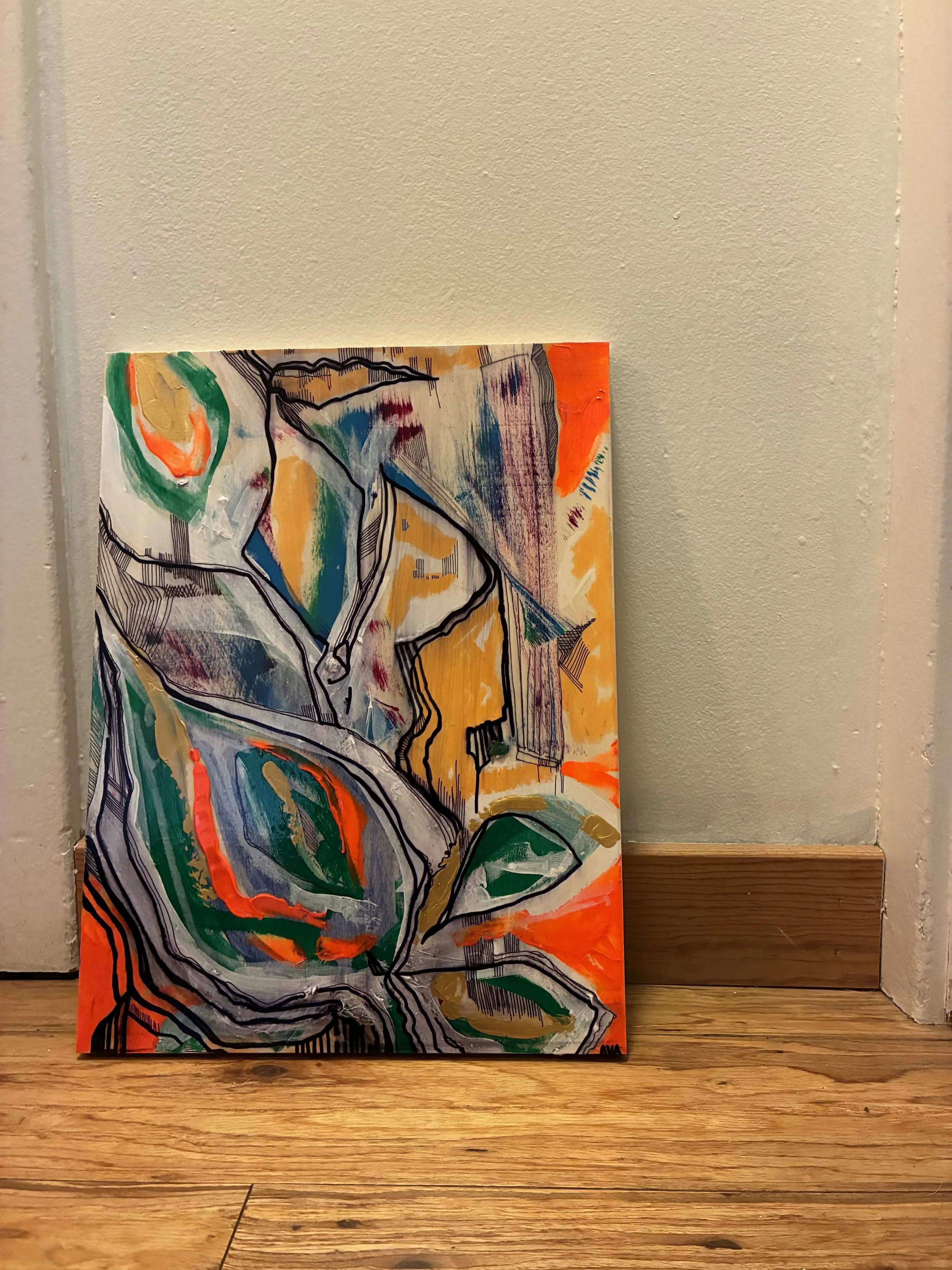  8”x12” birch canvas acrylic permanent marker 2025 