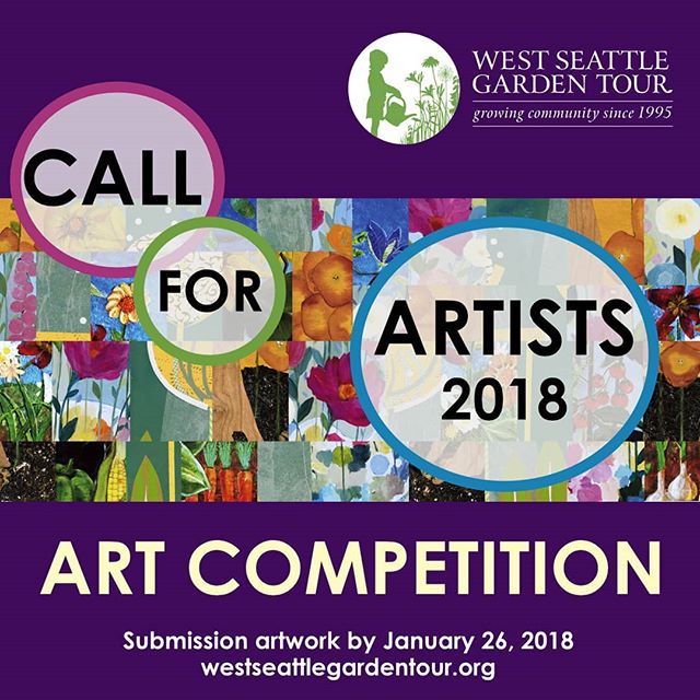 LAST CALL! Submit art by this Friday, Jan 26 for the 2018 West Seattle Garden Tour art competition. One talented artist will win prominence on tour poster and ticket book, a spot in West Seattle Art Walk, and $500 cash! Get the details at http://ow.l