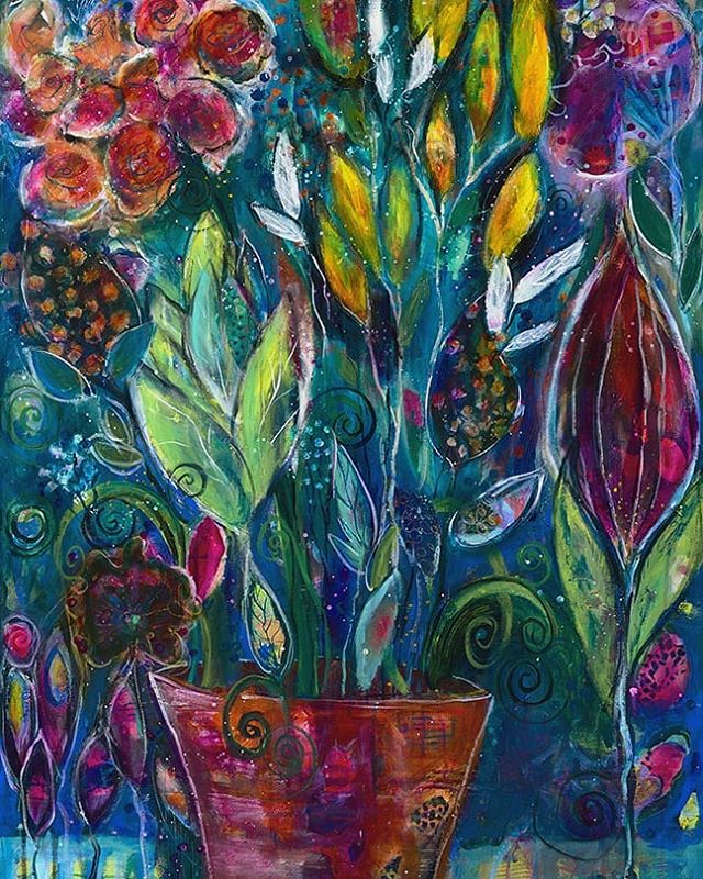 Thrilled to announce Doreen Koch Allen has won the #WestSeattleGardenTour 2018 art competition with her piece, &quot;Garden Fantasia.&quot; Congrats, Doreen! #WestSeattle #gardenart #instagardenlovers