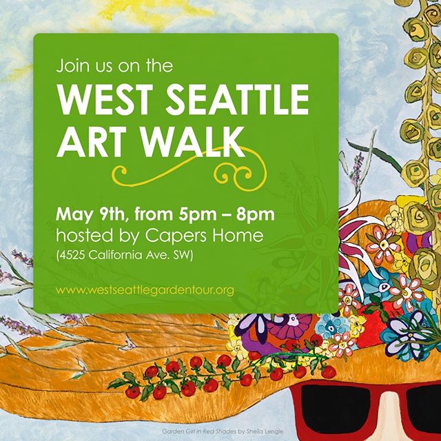 You are invited! Join us on the @wsartwalk to recognize the West Seattle Garden Tour Art Competition finalists, May 9th at 6pm, hosted by @capershome. Additional works by the winner and finalists will be on display alongside their competition submiss