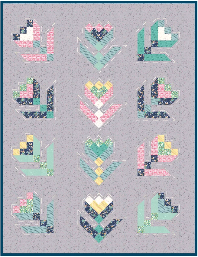 Wallflower Quilt pdf pattern — Eva Blake's Makery