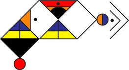 This is "Isibheqe Sohlamvu" written in its language. Notice that the triangular units are not linear, and have been placed artistically and colored.