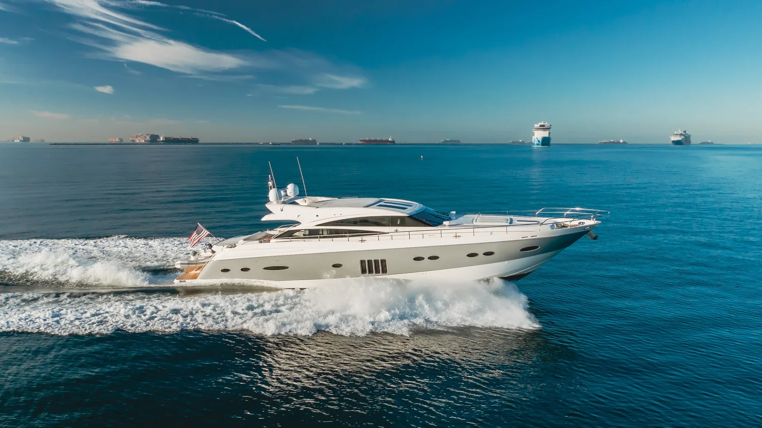Motor yacht cruising offshore