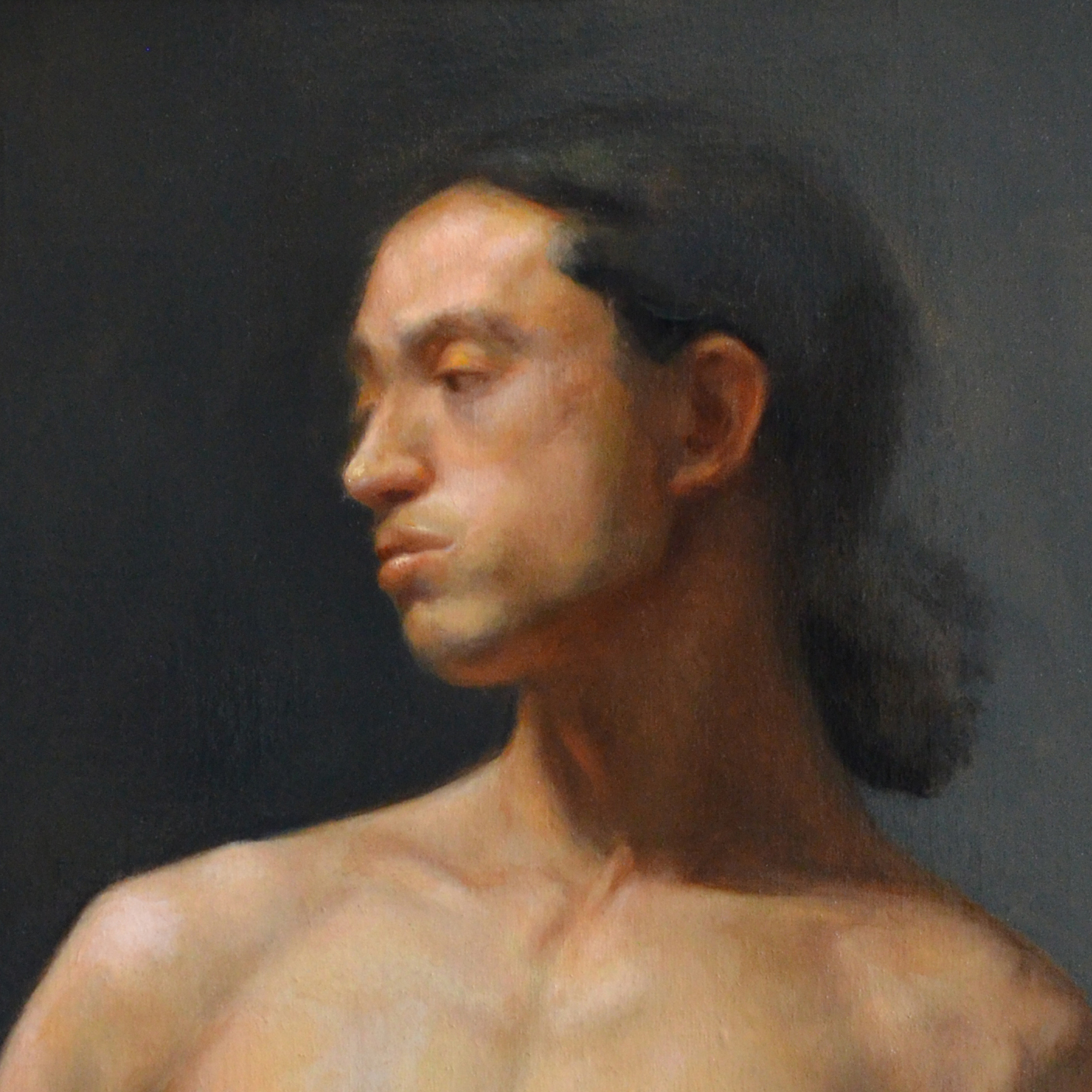 Kentaro, 2017 , oil on canvas, detail, 24 x 30 in. Available.