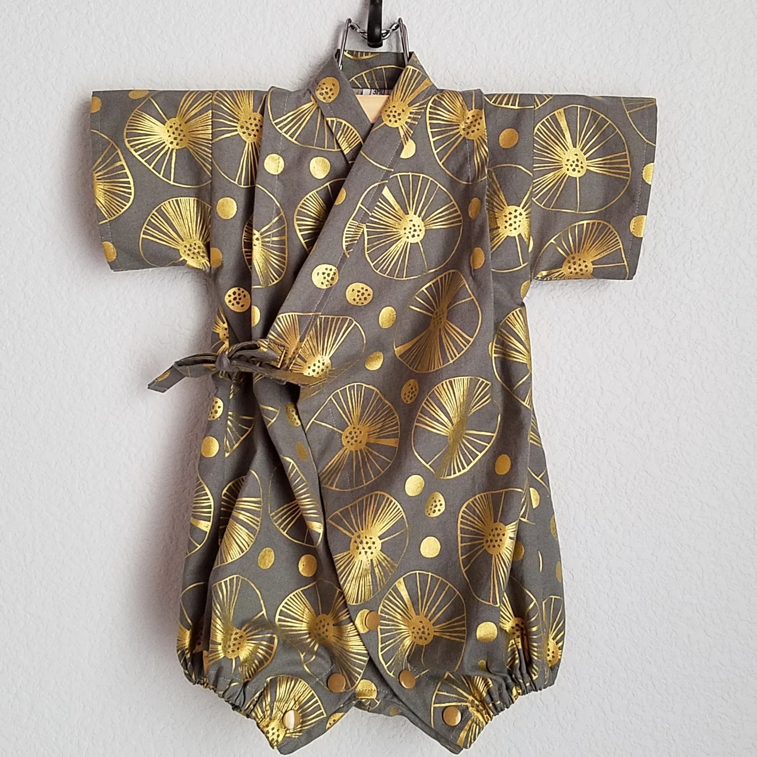 Mazu Gold Japanese inspired romper 100% premium cotton
