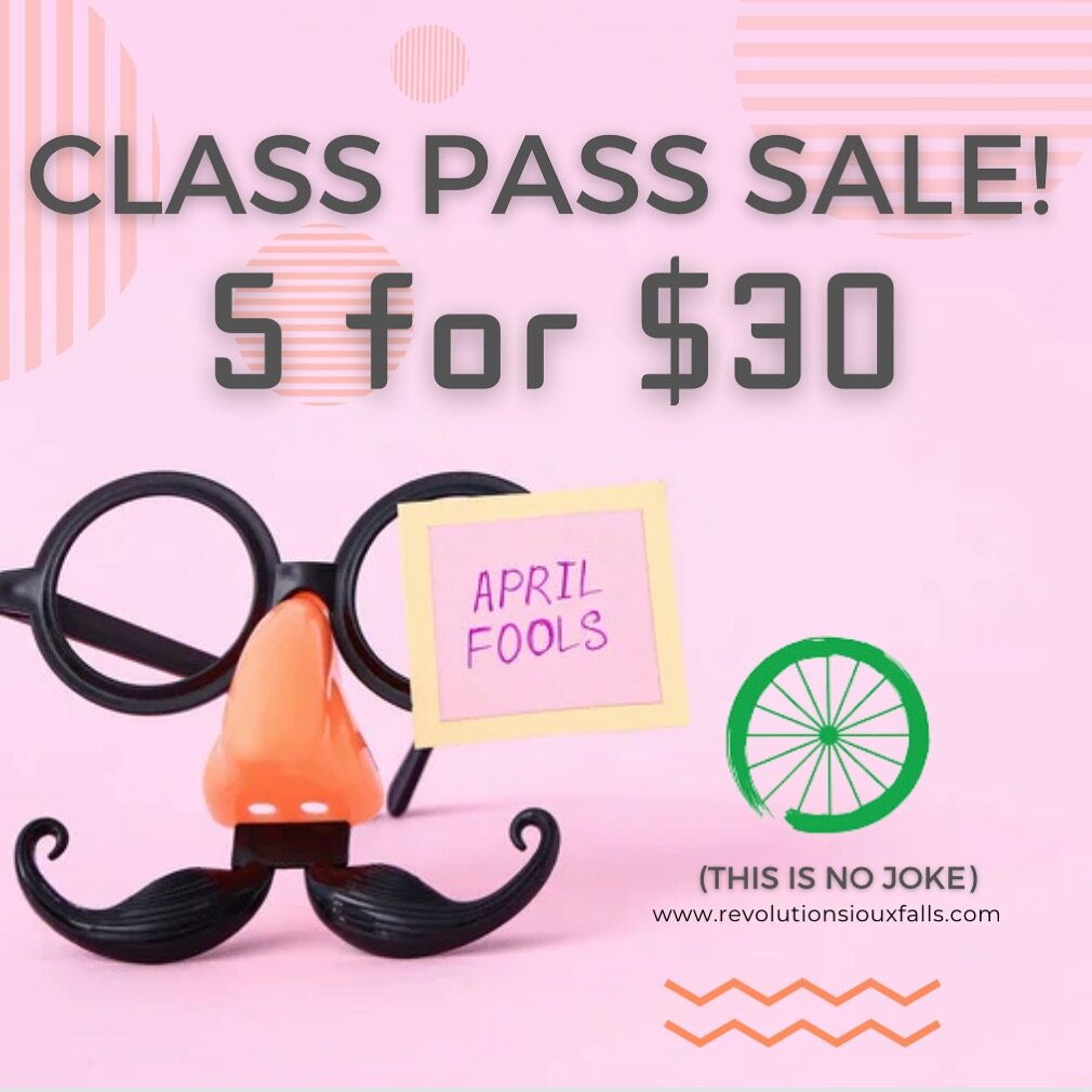 TODAY ONLY!!!
Get 5 classes for $30! 
🤗Here&rsquo;s how to purchase: download our app, click on the little shopping bag and choose &ldquo;April Fools Class Pass&rdquo; &amp; check out! 
#thisisnotajokepeople