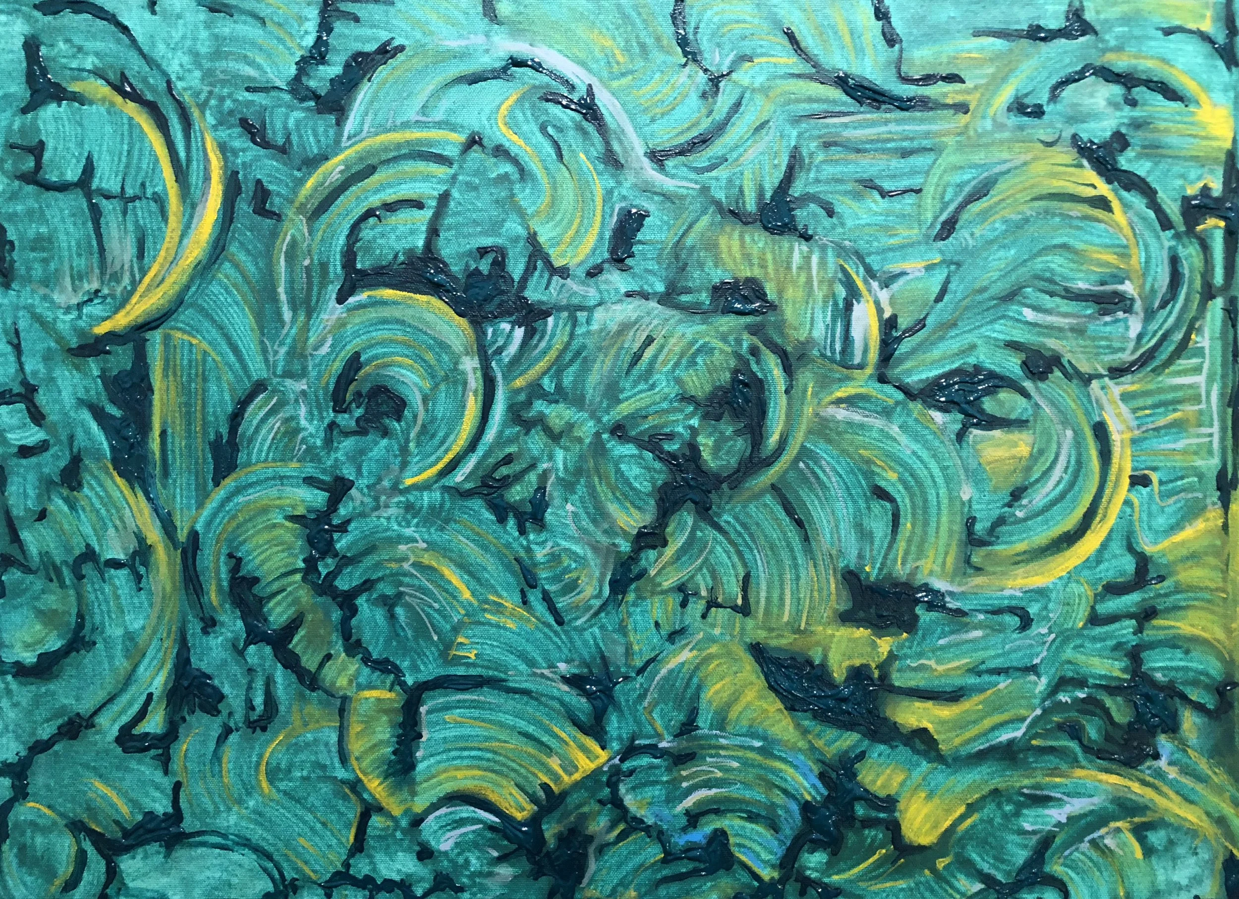Nephrite Acrylic on Canvas 24”X 18”