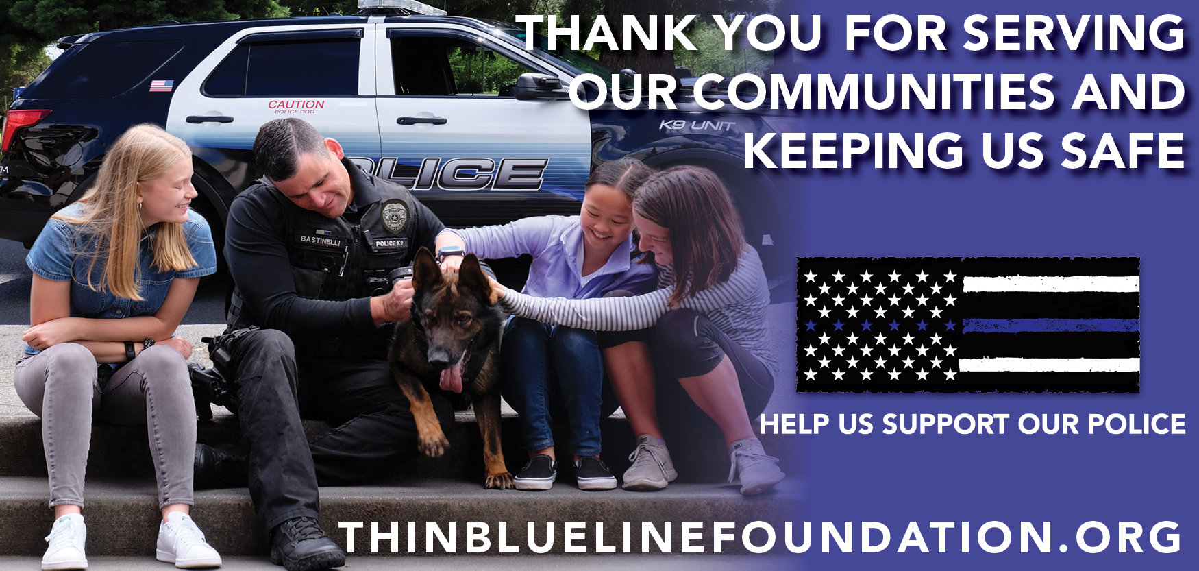I Support Our Law Enforcement Blue Line Bumper Sticker 