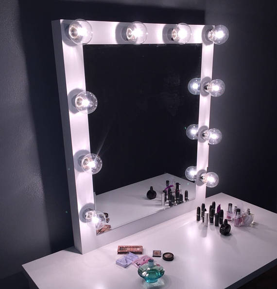 10 Bulb Vanity Mirror With Hollywood, Ikea Table Lamp Bulb Size