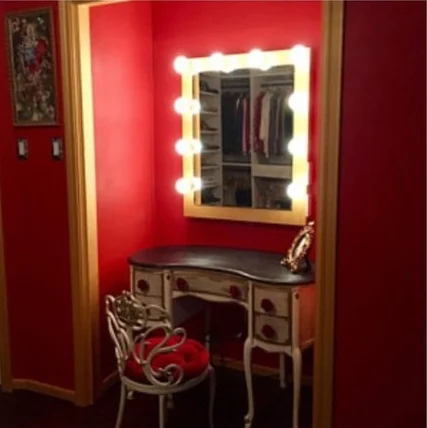 10 Bulb Vanity Mirror With Hollywood Lighting Perfect For Ikea Table Bulbs Not Included Charm Vanities