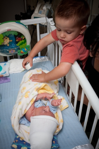 Tyler and Jonathan in the room just off the NICU floor.